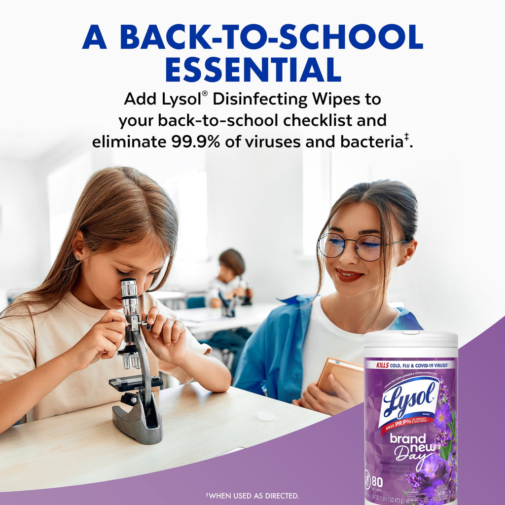 Lysol Disinfecting Wipes - All-Purpose Cleaner, Multi Surface Antibacterial Cleaning Wipes, Cleaning Supplies, Lavender & Cotton Blossom Scent, 80 Count