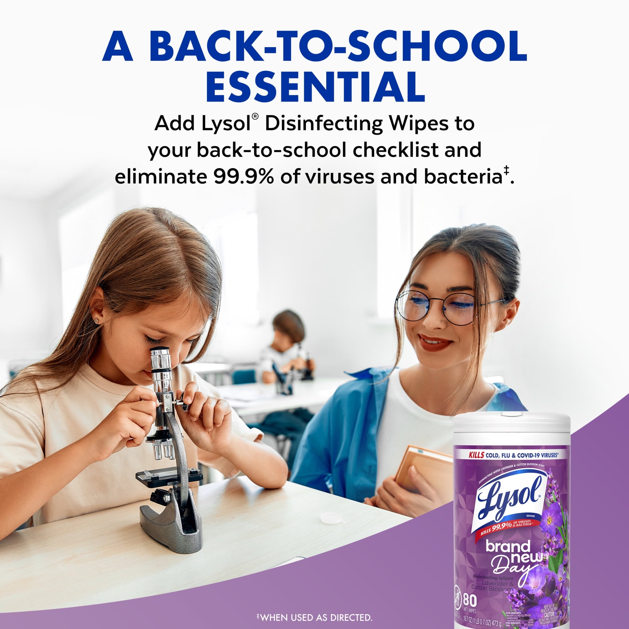 Lysol Disinfecting Wipes - All-Purpose Cleaner, Multi Surface Antibacterial Cleaning Wipes, Cleaning Supplies, Lavender & Cotton Blossom Scent, 80 Count