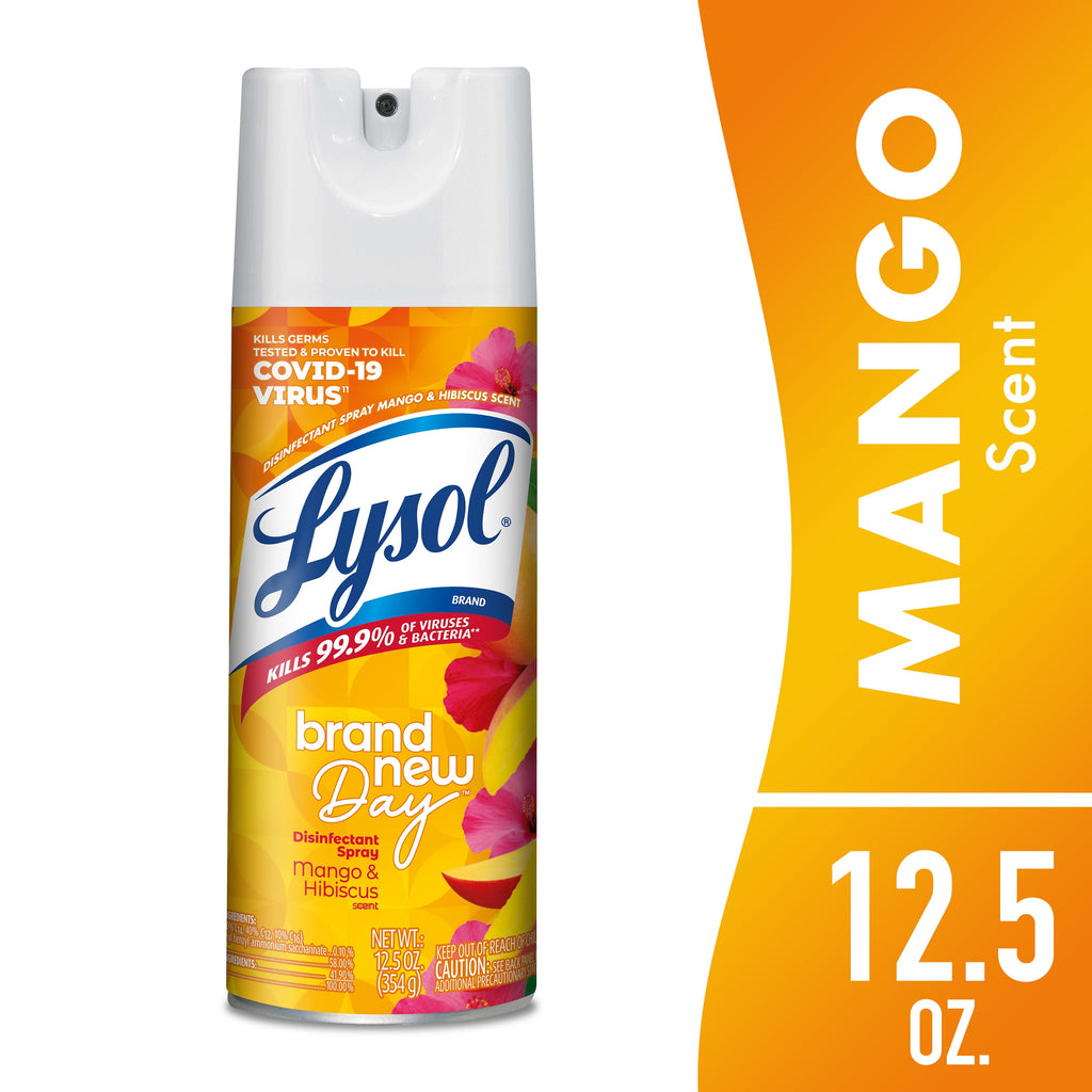 Lysol Disinfectant Sanitizing and Antibacterial Spray for Deodorizing - Mango & Hibiscus, 12.5 oz - 2-Pack
