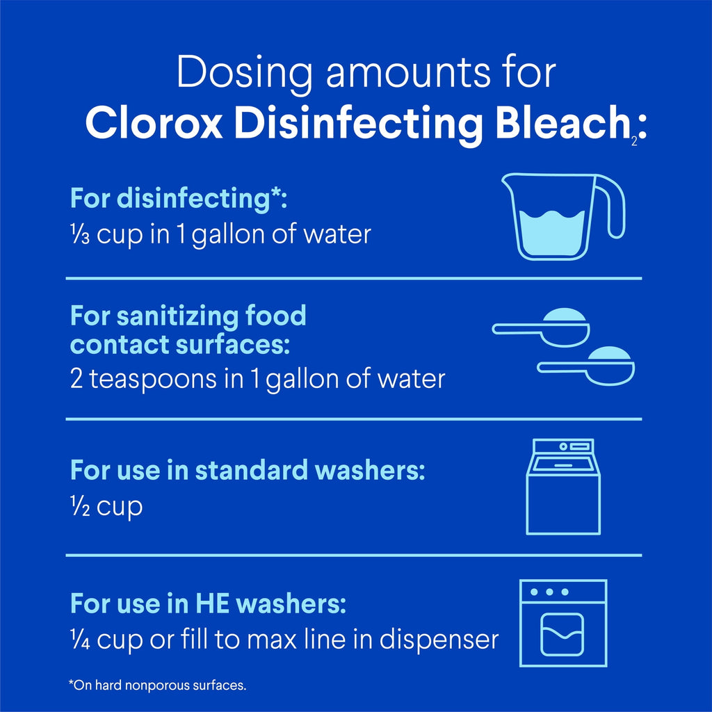 Clorox Disinfecting Liquid Bleach Cleaner - Regular Scent, 121 fl oz - 2-Pack