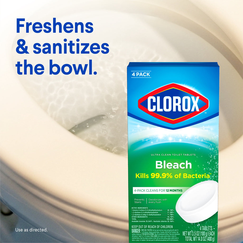 Clorox Bleach Automatic Toilet Bowl Cleaner Tablets - 4 Pack
