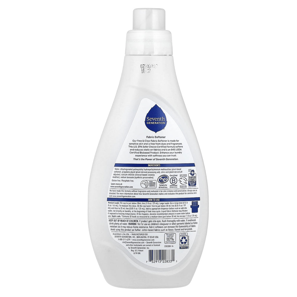 Seventh Generation Fabric Softener - Free & Clear 32 fl oz Liq