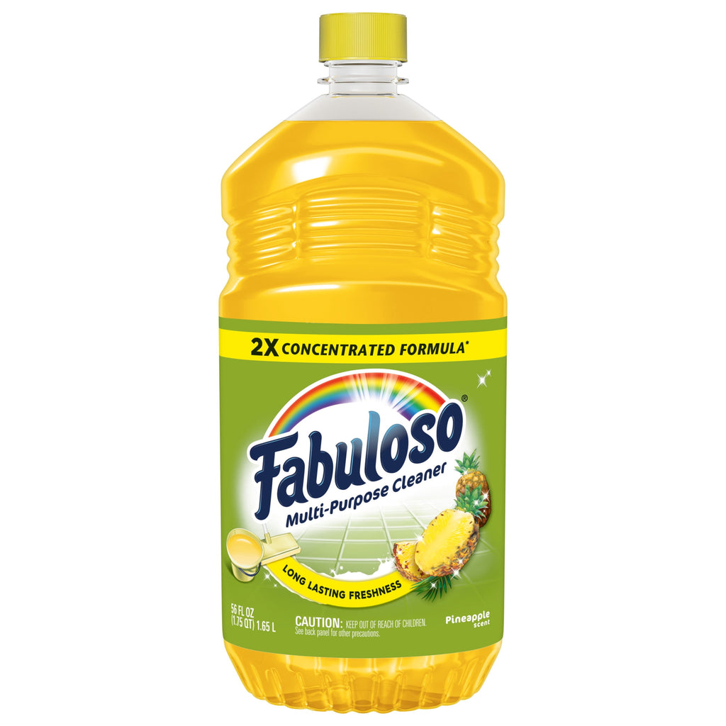 Fabuloso 2X Multi-Purpose Cleaner - No Rinse Floor Cleaner, Long-Lasting Freshness, Pineapple Scent, 56 fl oz - 2-Pack