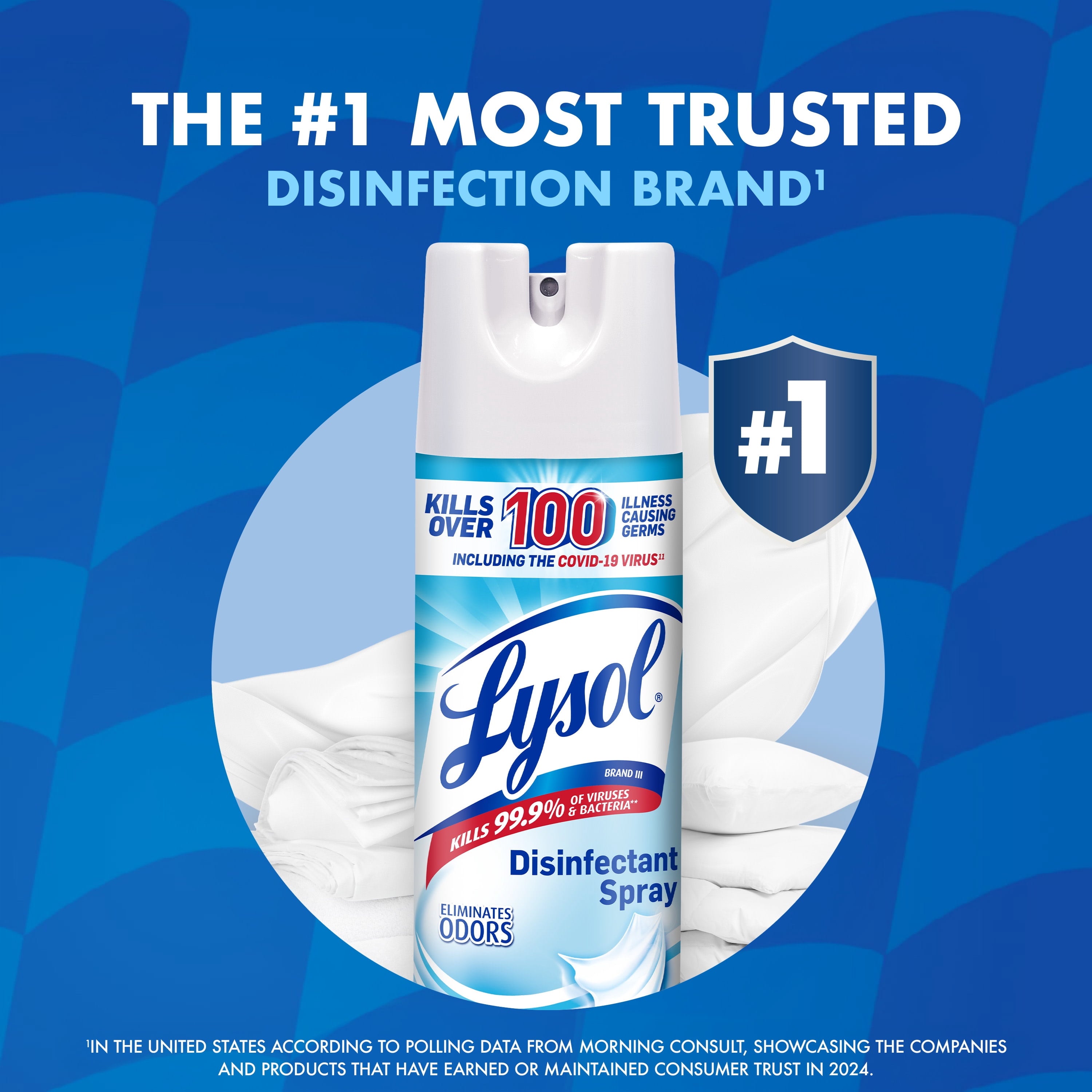 Lysol Disinfectant Spray - Sanitizing and Antibacterial Spray, Deodorizer, Crisp Linen, 19 oz (Pack of 2)