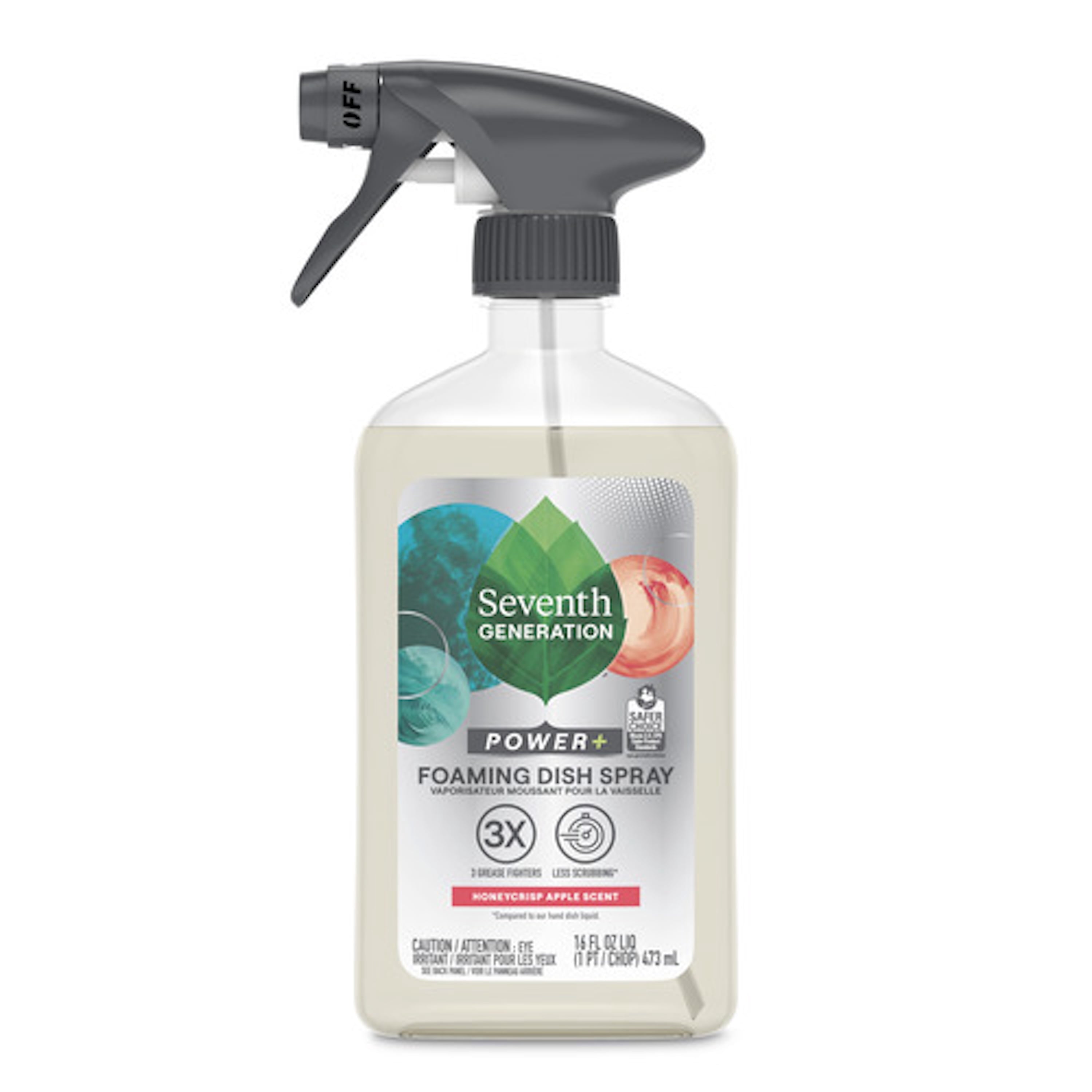Seventh Generation Power+ Foaming Dish Soap Spray - Honey Crisp Apple Scent, 16 fl oz
