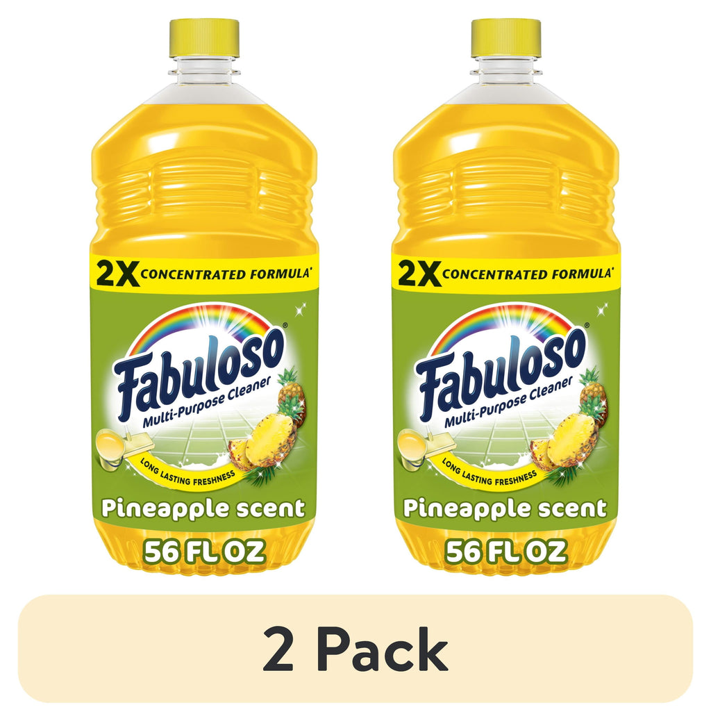 Fabuloso 2X Multi-Purpose Cleaner - No Rinse Floor Cleaner, Long-Lasting Freshness, Pineapple Scent, 56 fl oz - 2-Pack