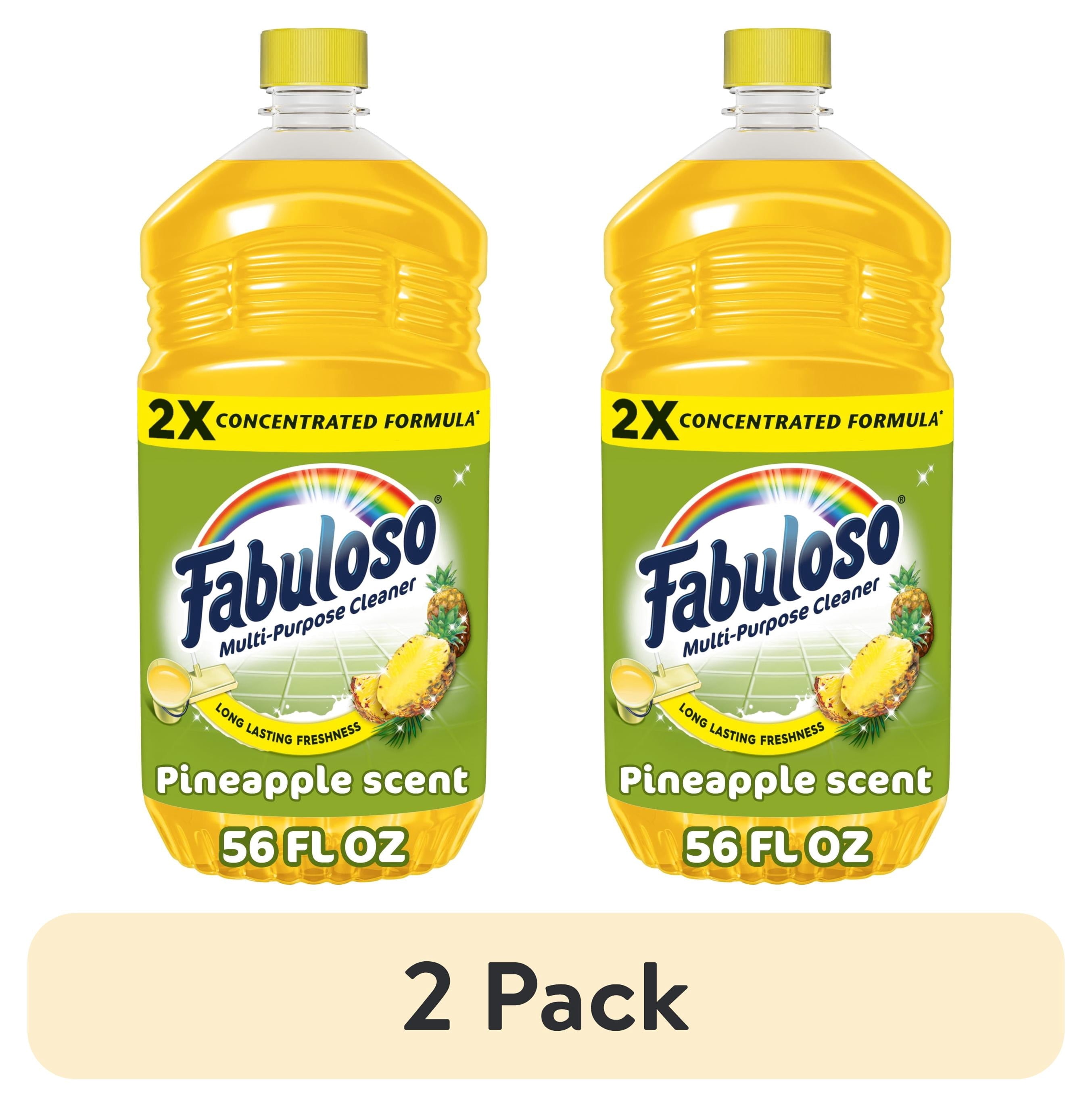 Fabuloso 2X Multi-Purpose Cleaner - No Rinse Floor Cleaner, Long-Lasting Freshness, Pineapple Scent, 56 fl oz - 2-Pack