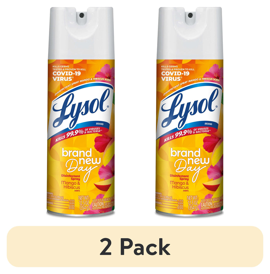 Lysol Disinfectant Sanitizing and Antibacterial Spray for Deodorizing - Mango & Hibiscus, 12.5 oz - 2-Pack