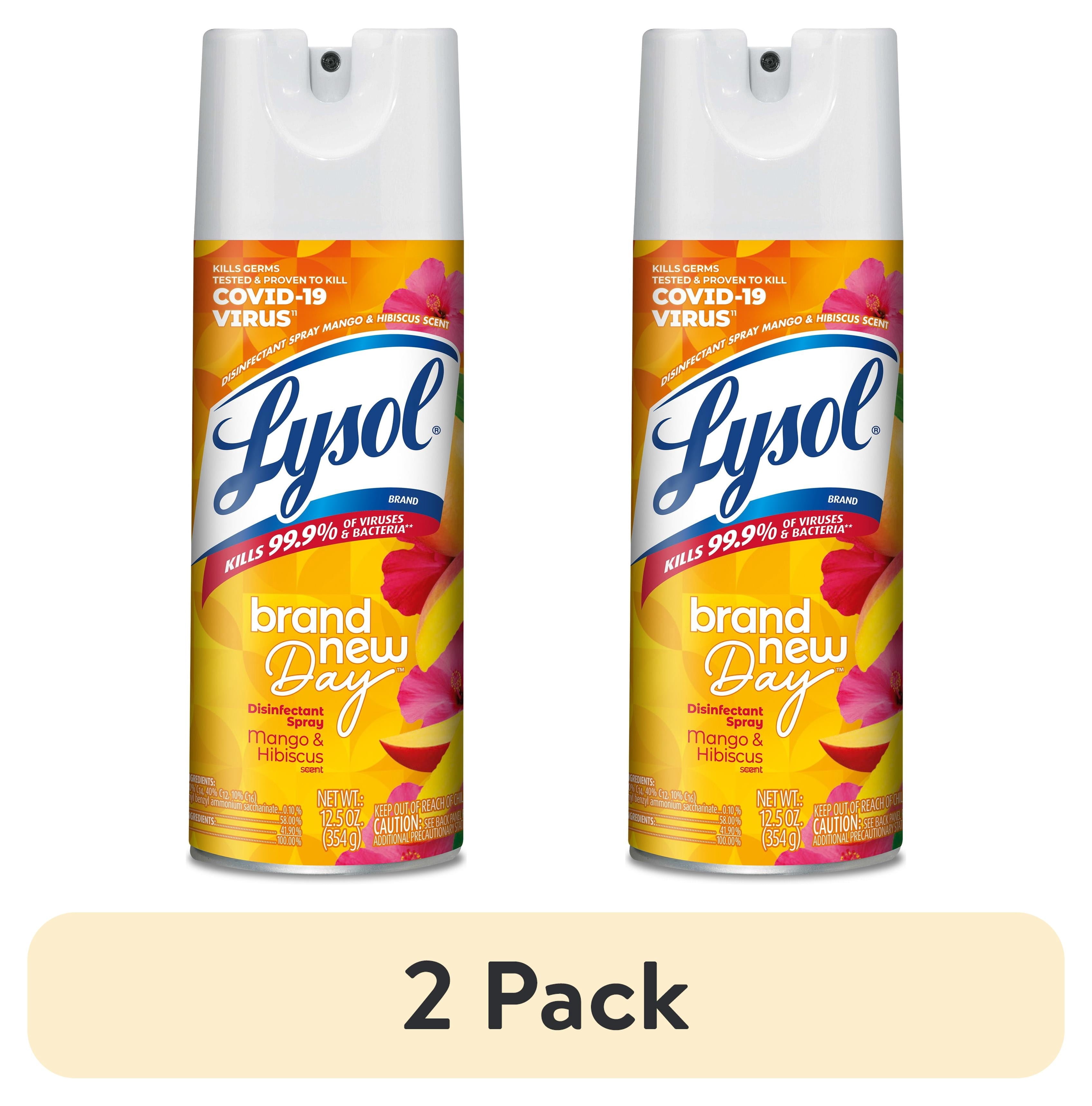 Lysol Disinfectant Sanitizing and Antibacterial Spray for Deodorizing - Mango & Hibiscus, 12.5 oz - 2-Pack