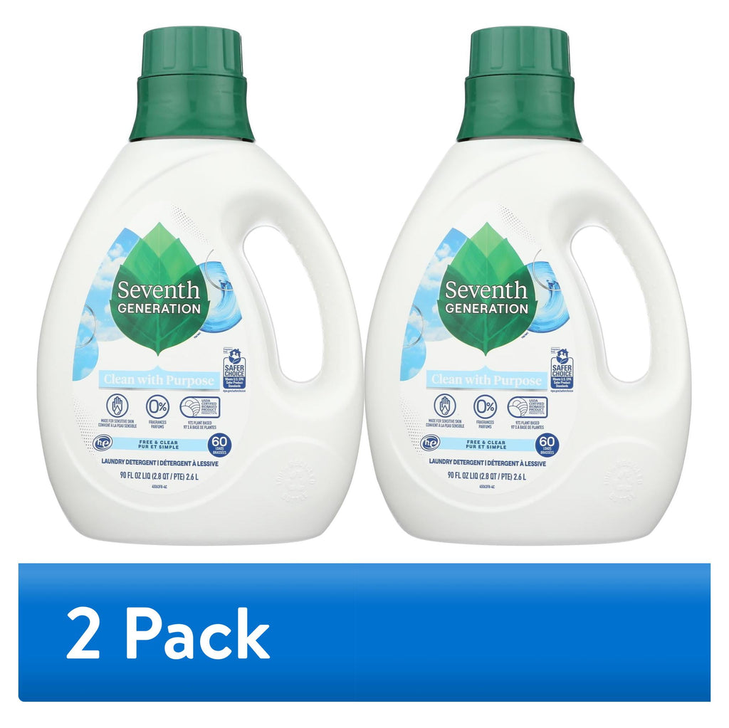 Seventh Generation Free and Clear Liquid Laundry Detergent - 90 oz, 60 Loads - 2-Pack