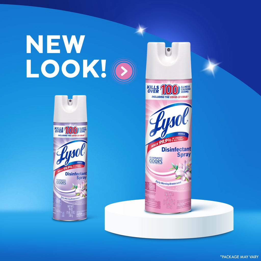 Lysol Disinfectant Spray - Sanitizing and Antibacterial Spray, Deodorizer, Early Morning Breeze, 19 oz (Pack of 2)