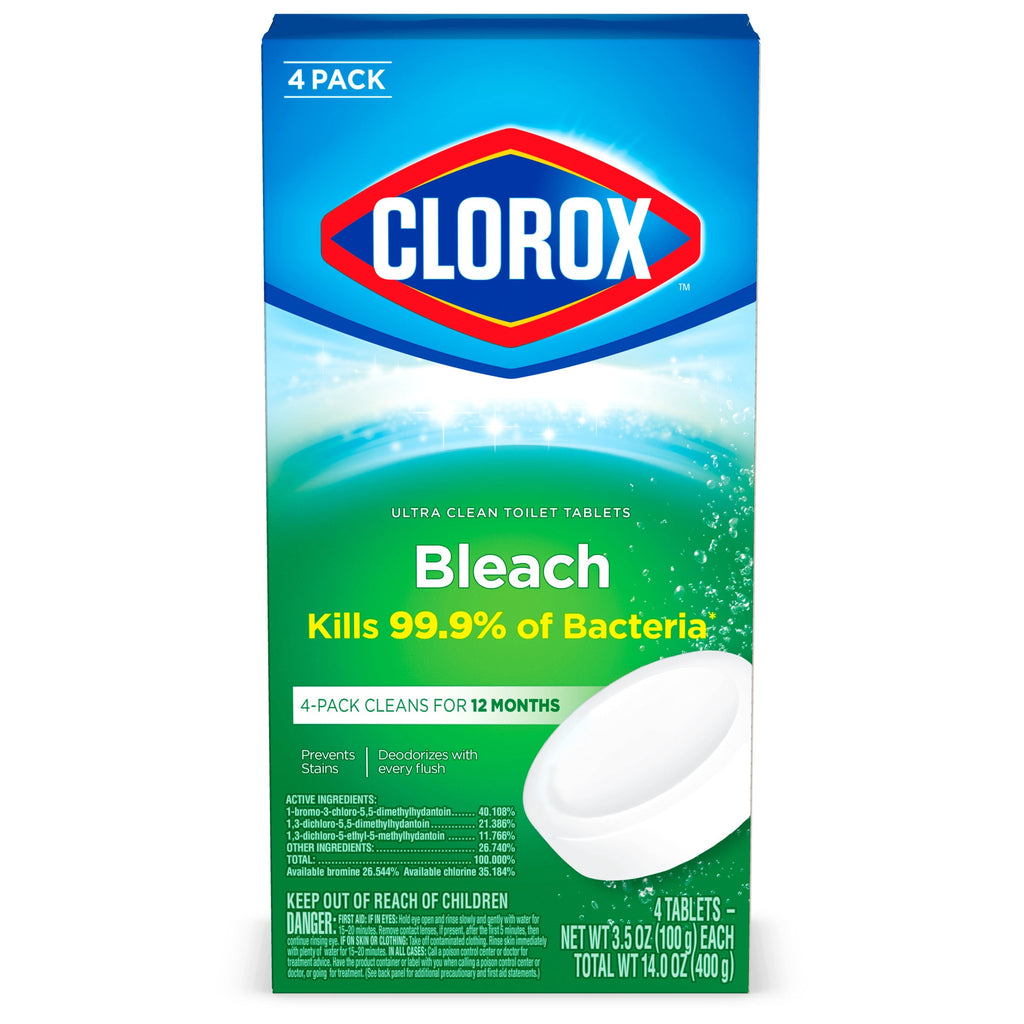 Clorox Bleach Automatic Toilet Bowl Cleaner Tablets - 4 Pack