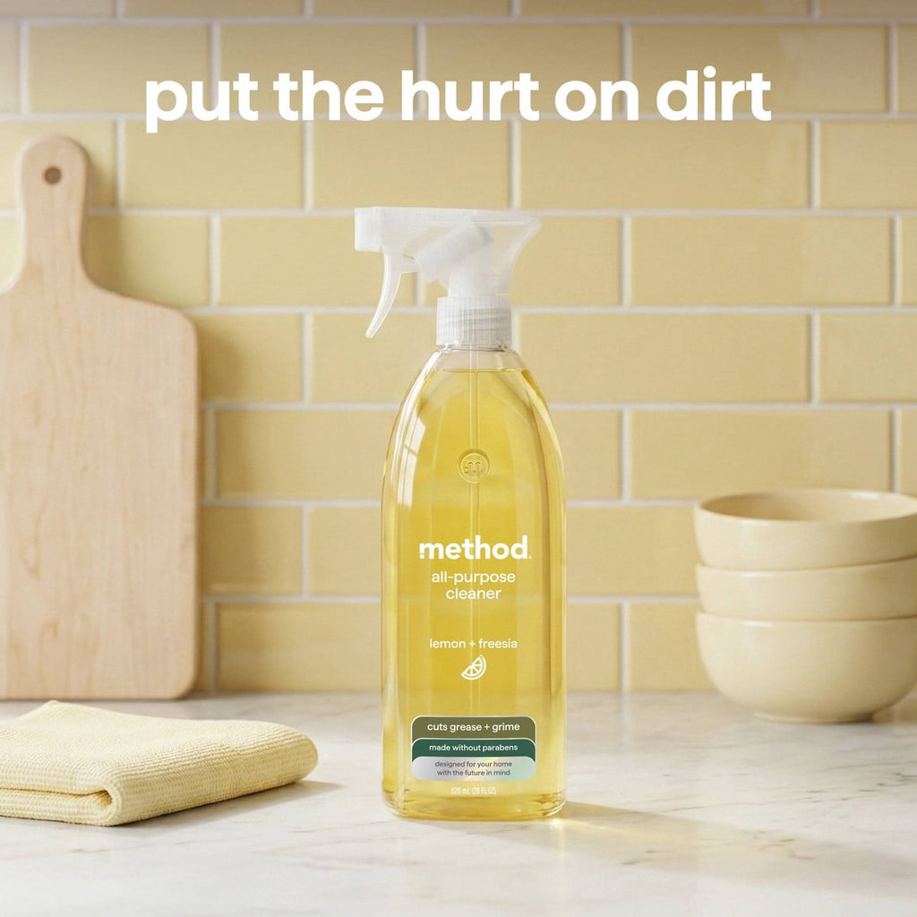 Method Lemon + Freesia All-Purpose Cleaner - 28 fl oz: Paraben-Free - Phthalate-Free, Spray Bottle, Liquid