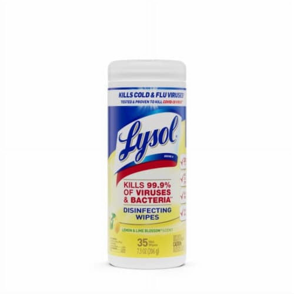 Pack of 2 - Lysol Disinfecting Wipes - Sanitizing Antibacterial Cleaning Wipes, Lemon and Lime Blossom, 35 Count 35 Count