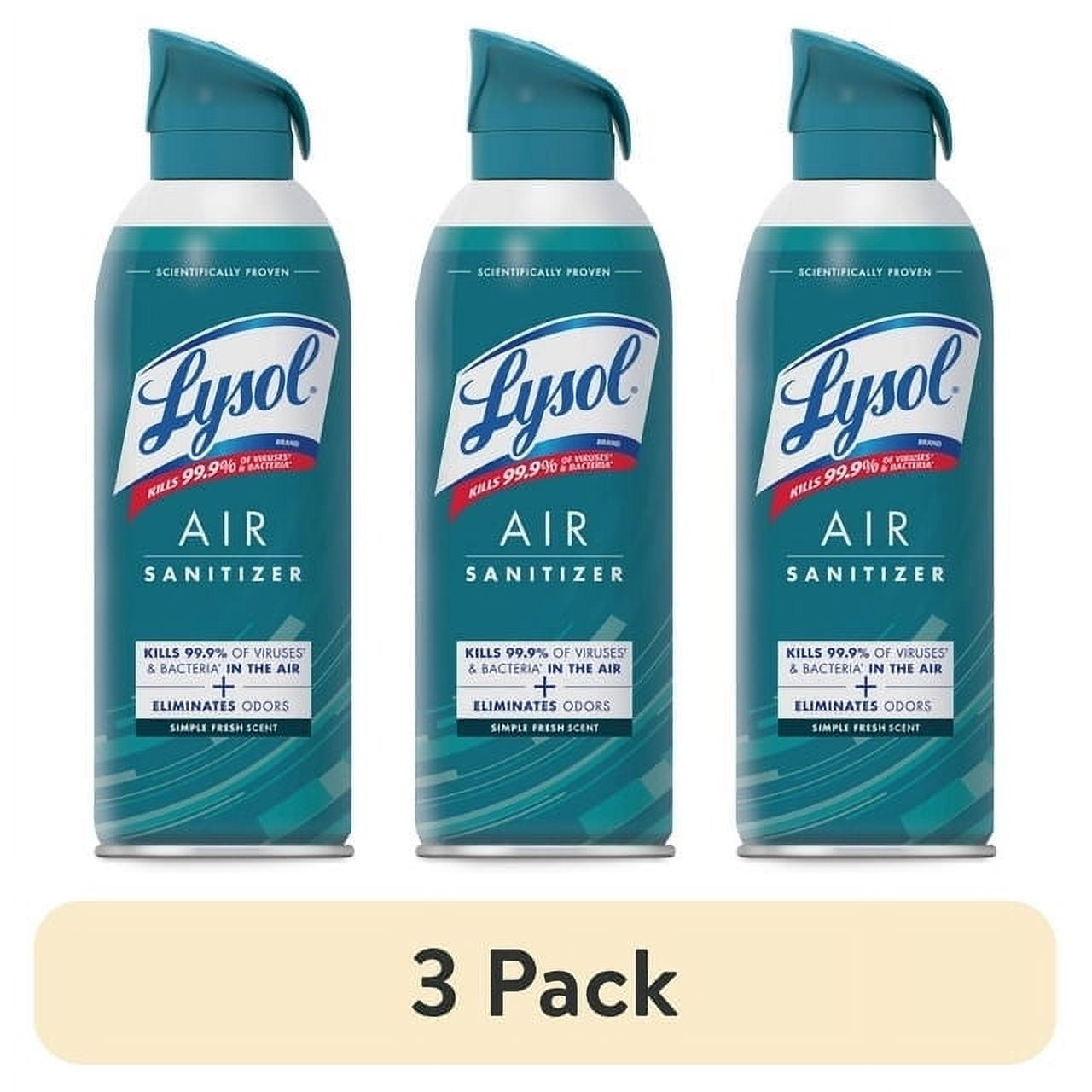 Lysol Air Sanitizer Spray - Air Sanitizer and Bacterial Odor Eliminating, Simple Fresh, 10 oz - 3-Pack