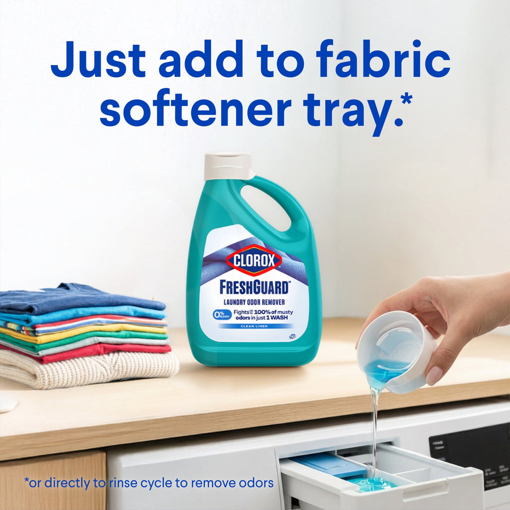 Clorox Fresh Guard Laundry Odor Remover - 0% Bleach, Color Safe, Clean Linen Scent, 80 fl oz