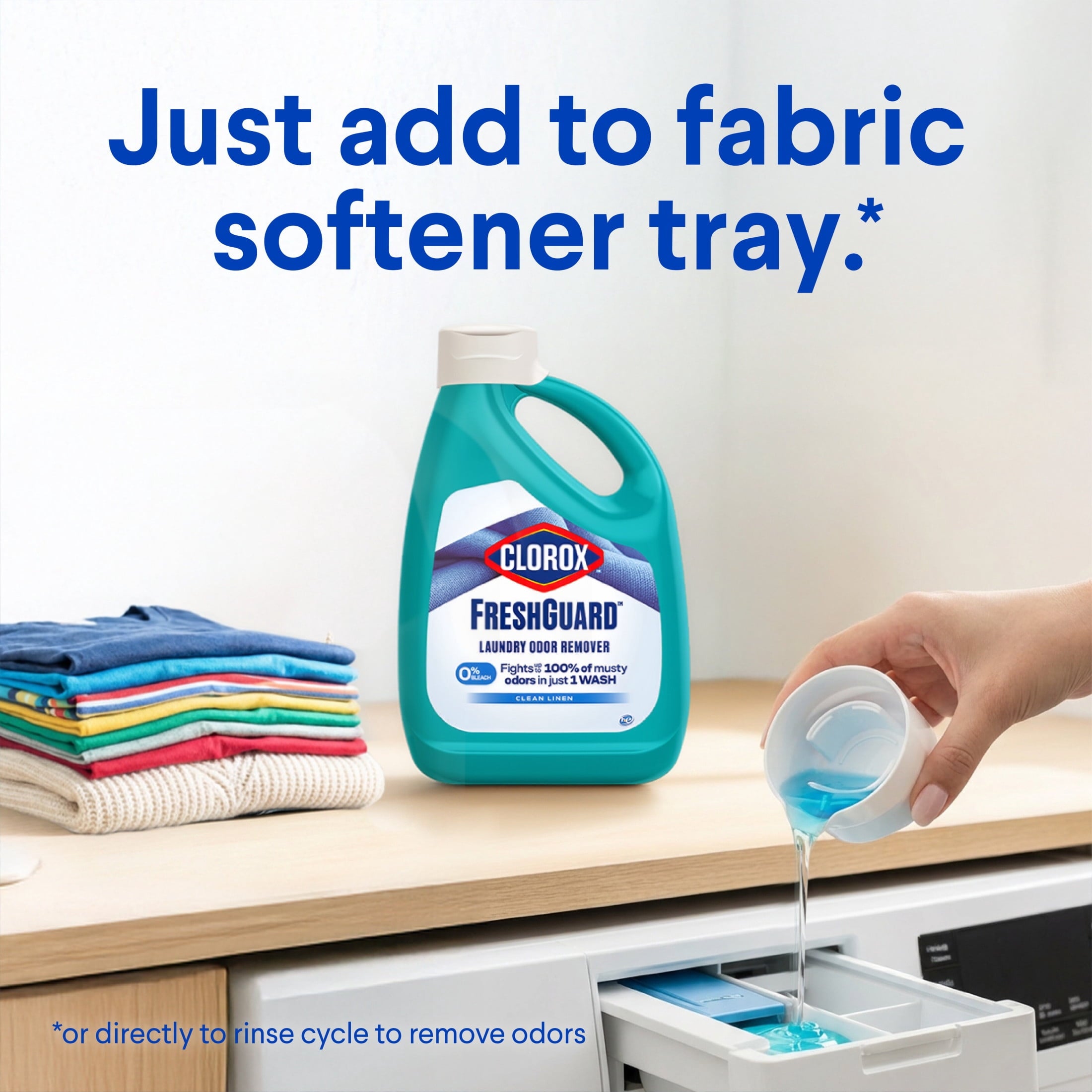 Clorox Fresh Guard Laundry Odor Remover - 0% Bleach, Color Safe, Clean Linen Scent, 42 fl oz