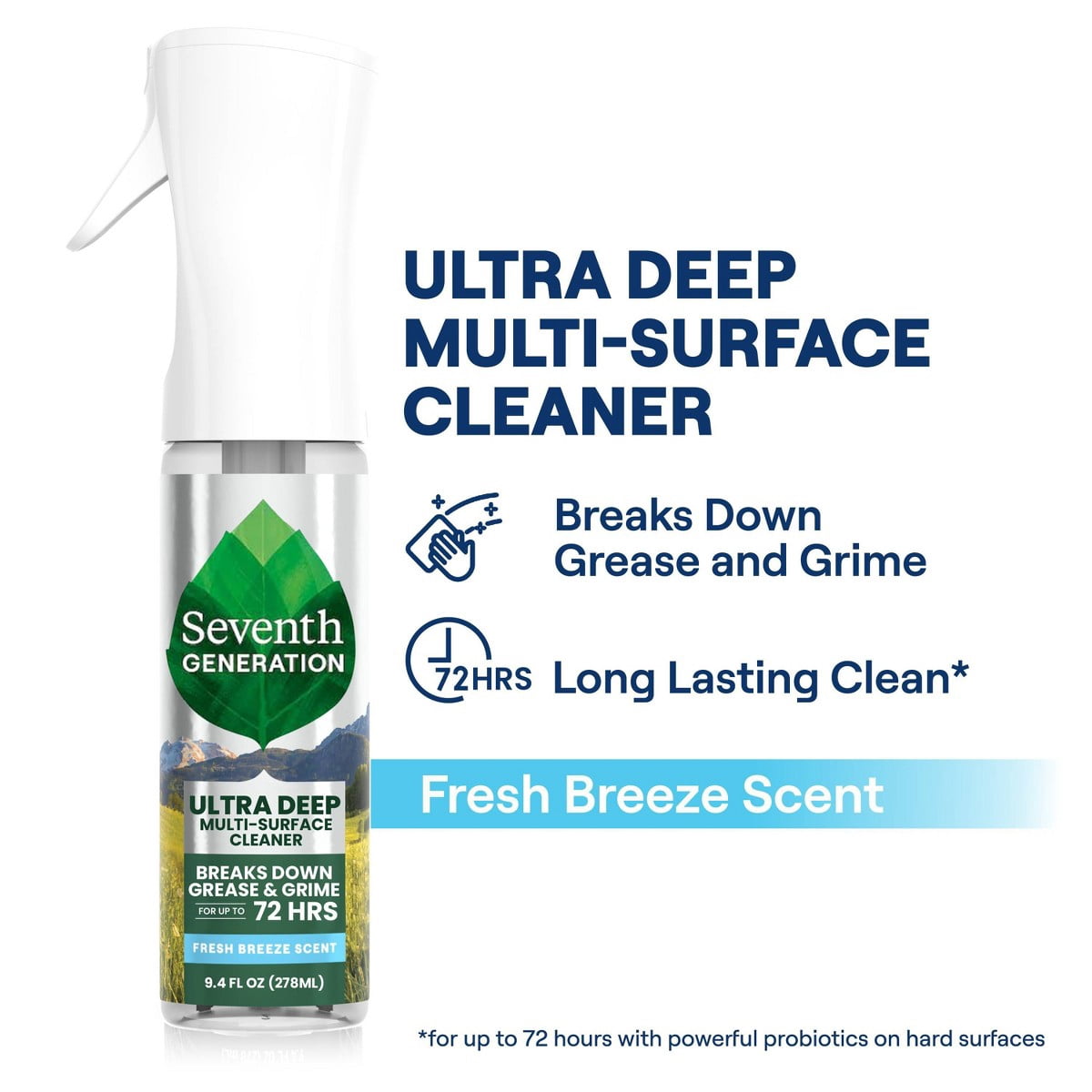 Seventh Generation Fresh Ultra Deep Multi Surface All-Purpose Cleaners - 9.4 fl oz: Liquid - Spray Bottle, Mirrors, Granite