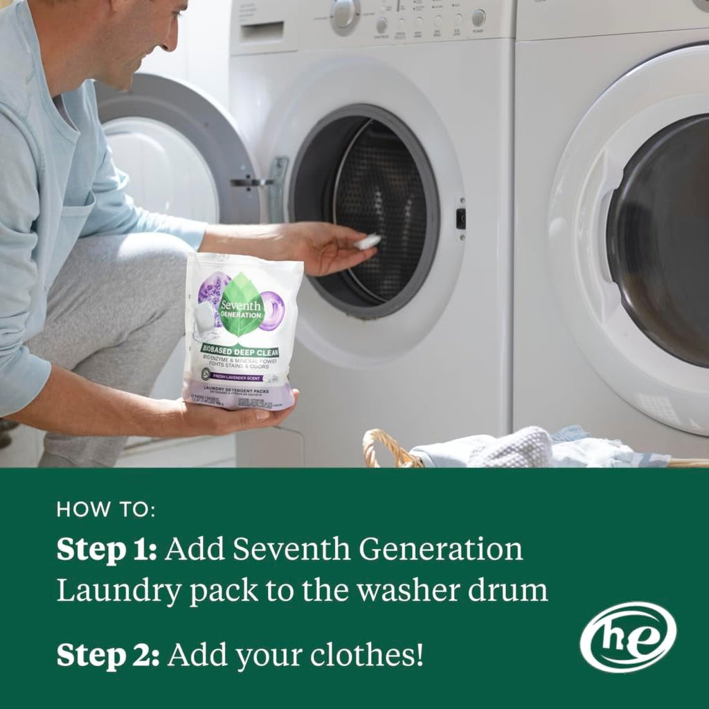 Seventh Generation Laundry Detergent Packs - Free & Clear, Made for Sensitive Skin, 64 Count