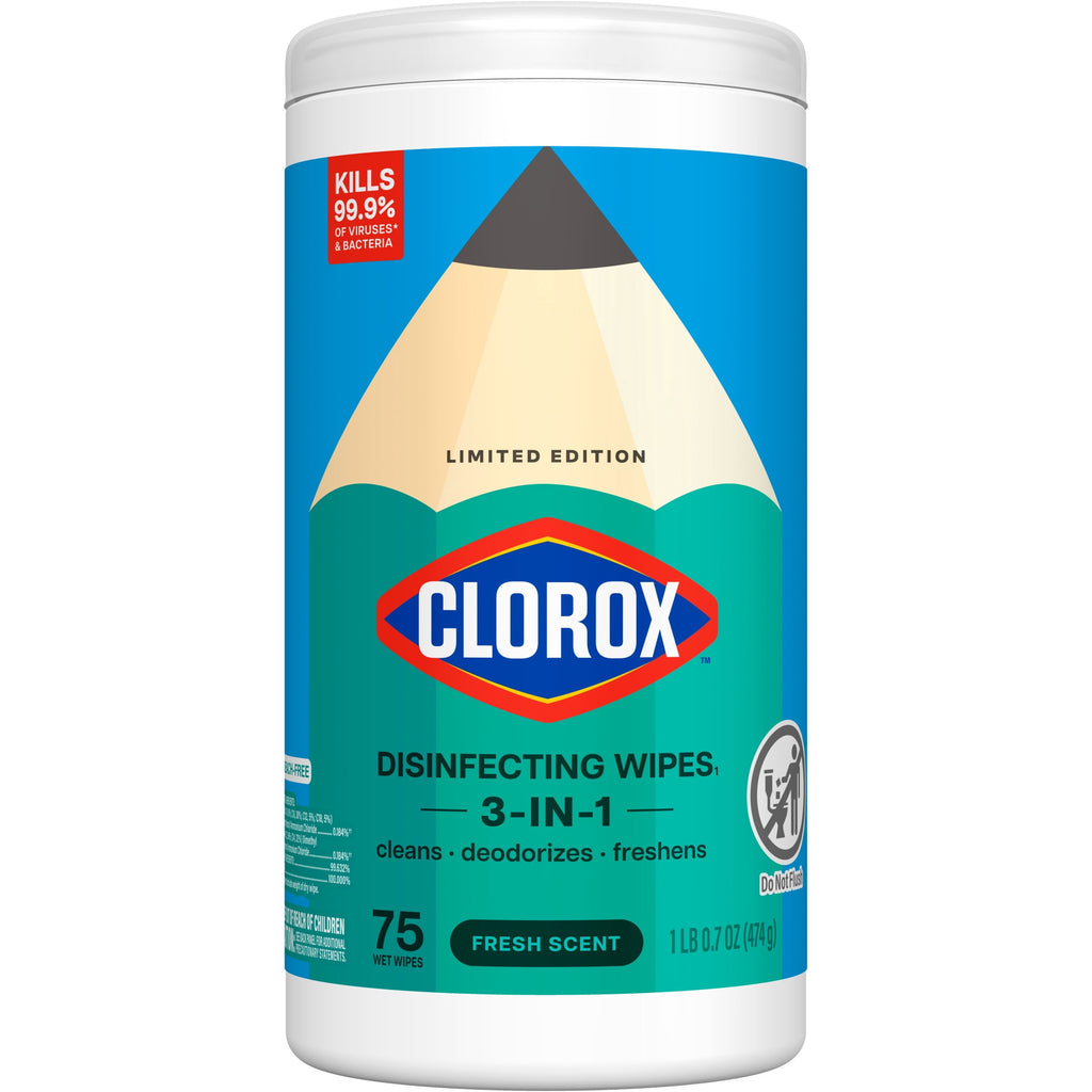 Clorox Disinfecting Wipes Limited Edition Back to School - Bleach Free, Fresh Scent, 75 Count