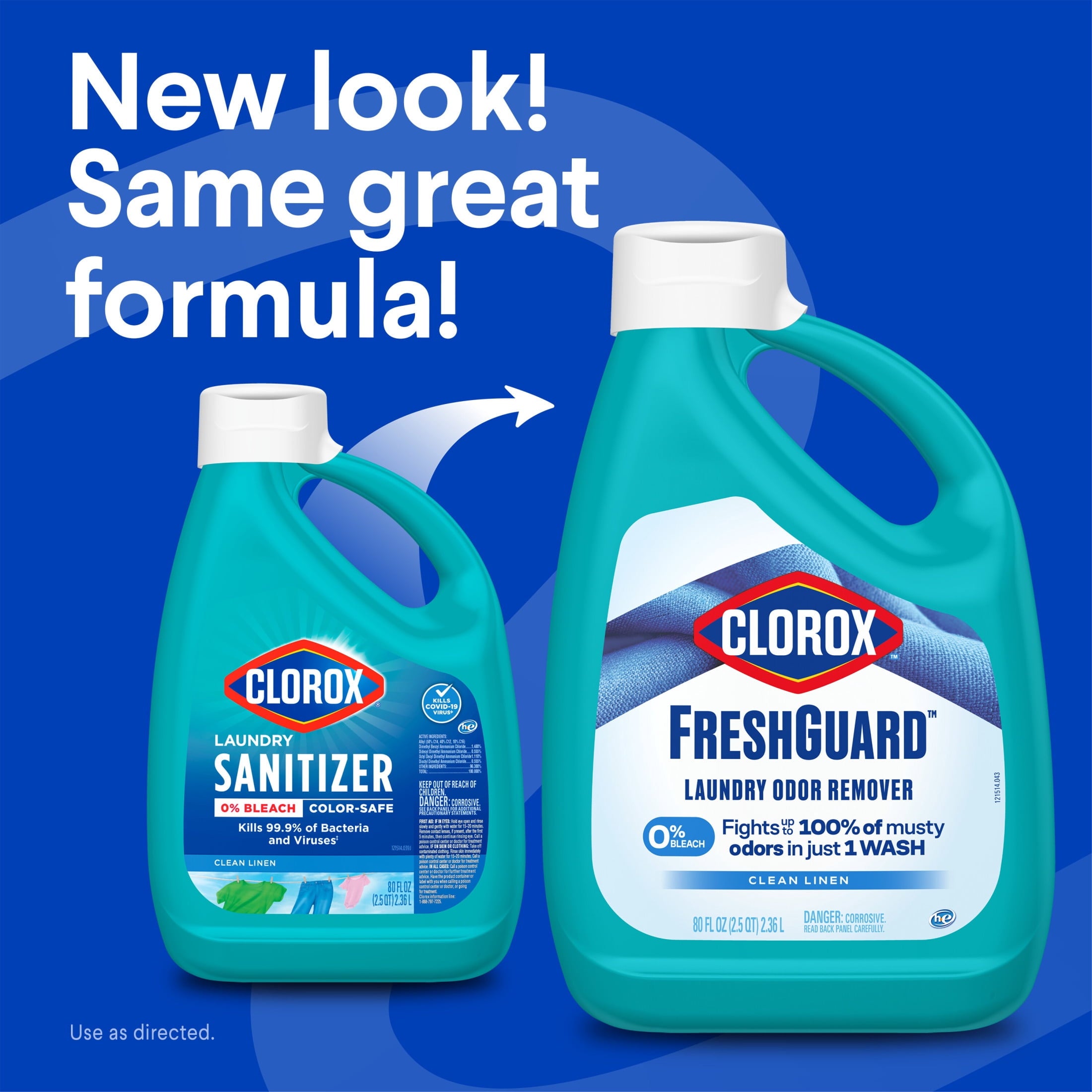 Clorox Fresh Guard Laundry Odor Remover - 0% Bleach, Color Safe, Clean Linen Scent, 80 fl oz