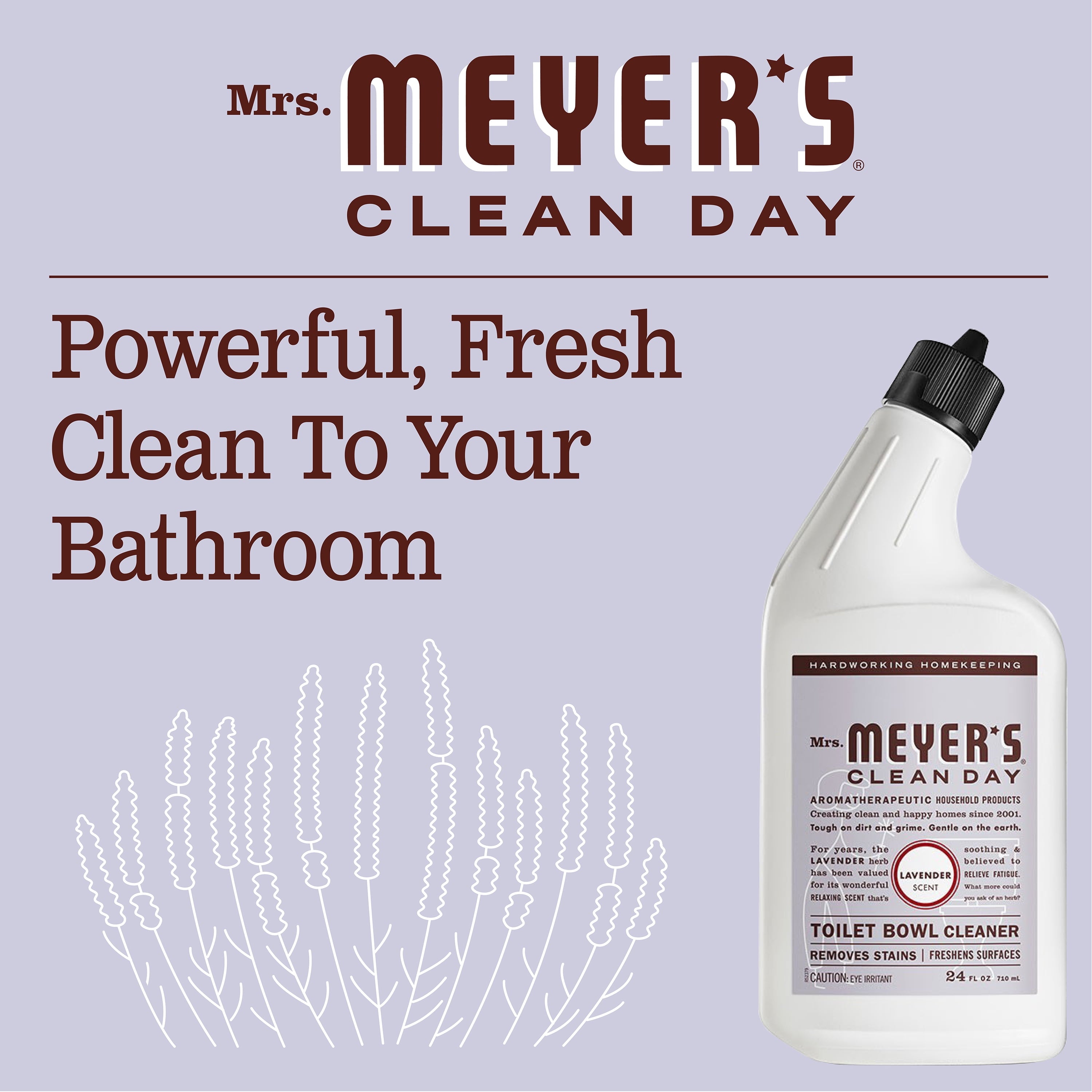 Mrs. Meyer's Clean Day Toilet Bowl Cleaners - Lavender Scent, 24 Fluid Ounce, 6 Count