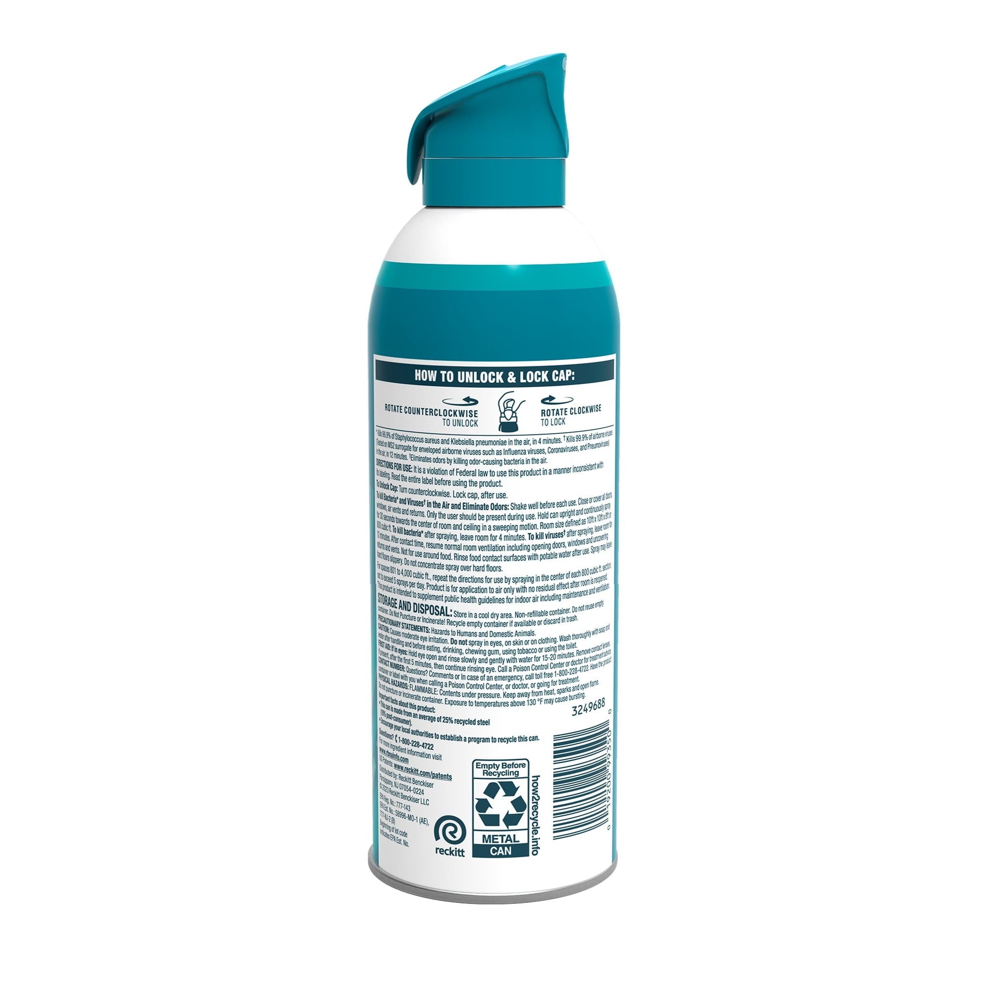 Lysol Air Sanitizer Spray - Air Sanitizer and Bacterial Odor Eliminating, Simple Fresh, 10 fl oz - 6-Pack
