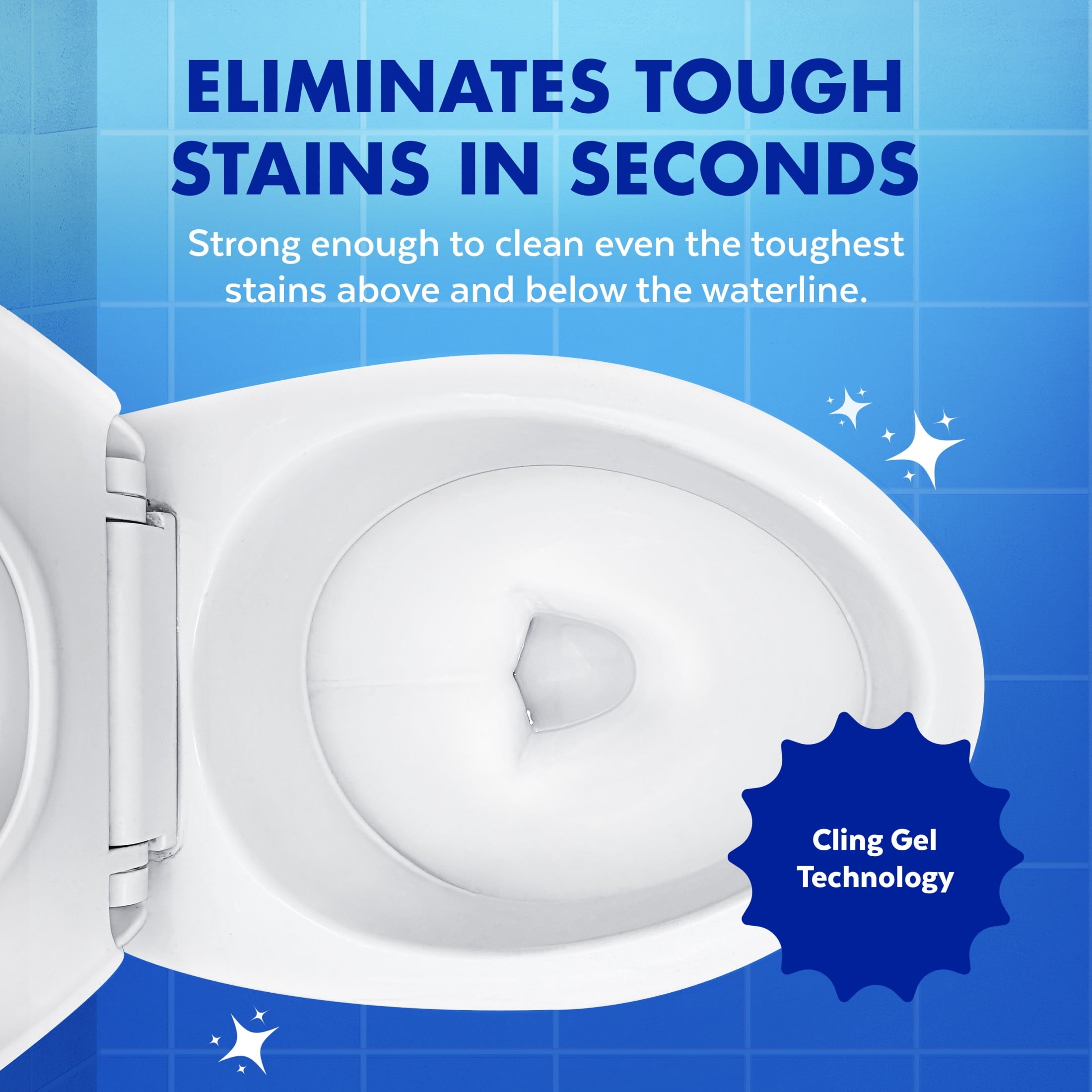 Lysol Toilet Bowl Cleaner Clinging Gel - Power, Disinfecting Bathroom Cleaner and Toilet Bowl Stain Remover, 24 fl oz