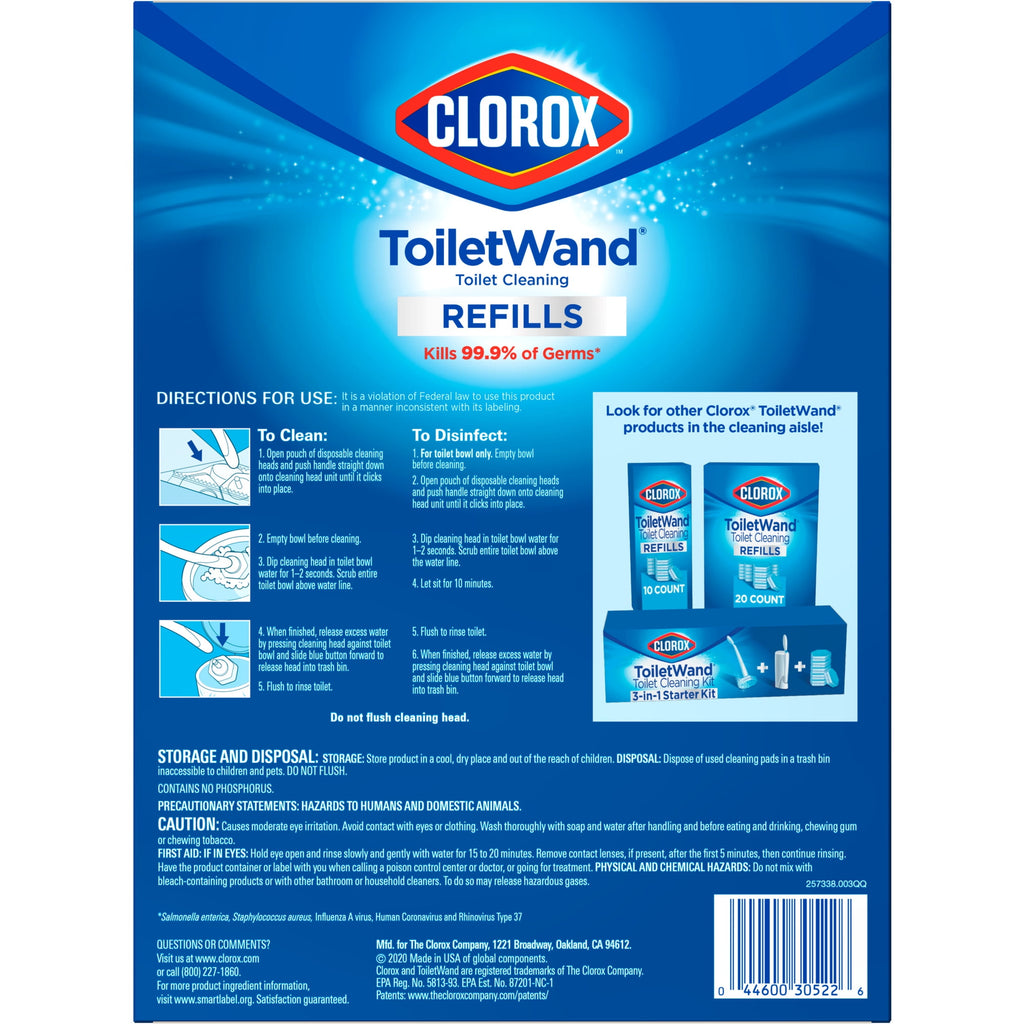 Clorox ToiletWand Toilet Cleaning Refills - Disinfecting Scrubbing Pads, 20 Count
