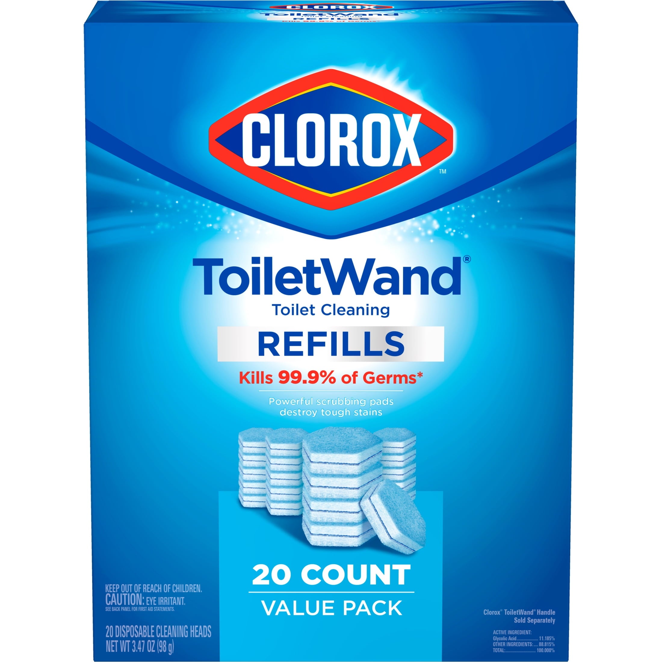 Clorox ToiletWand Toilet Cleaning Refills - Disinfecting Scrubbing Pads, 20 Count