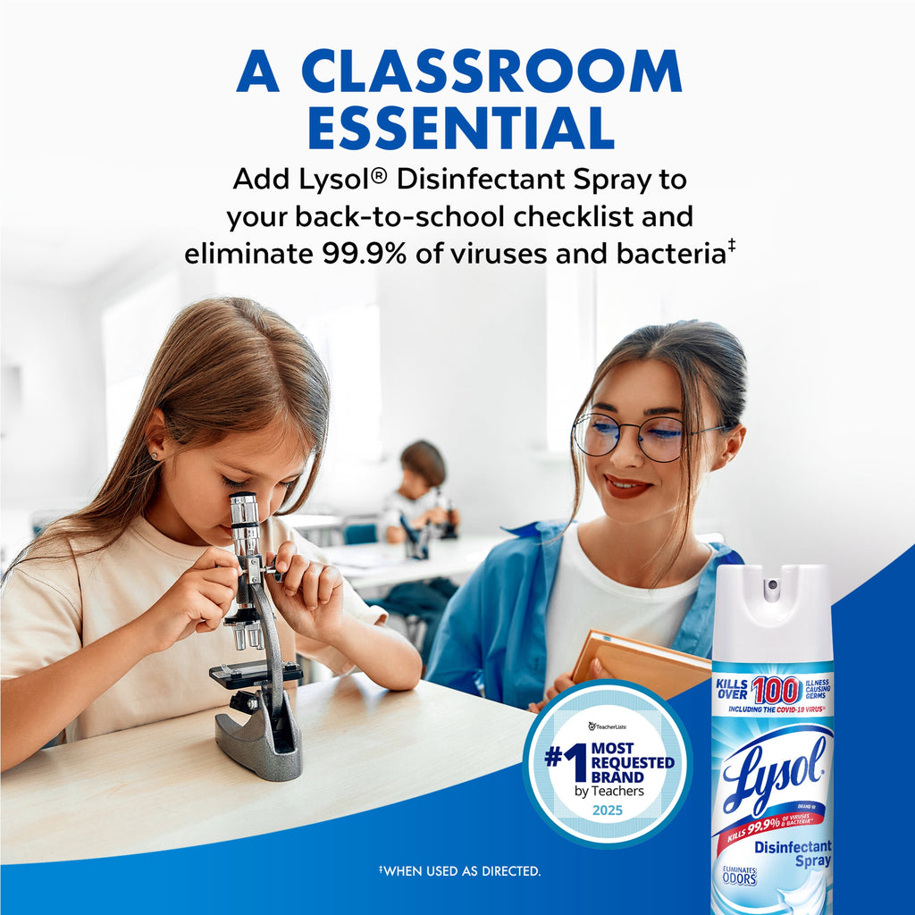 Lysol Disinfectant Spray - Sanitizing and Antibacterial Spray, Deodorizer, Crisp Linen, 19 oz (Pack of 2)