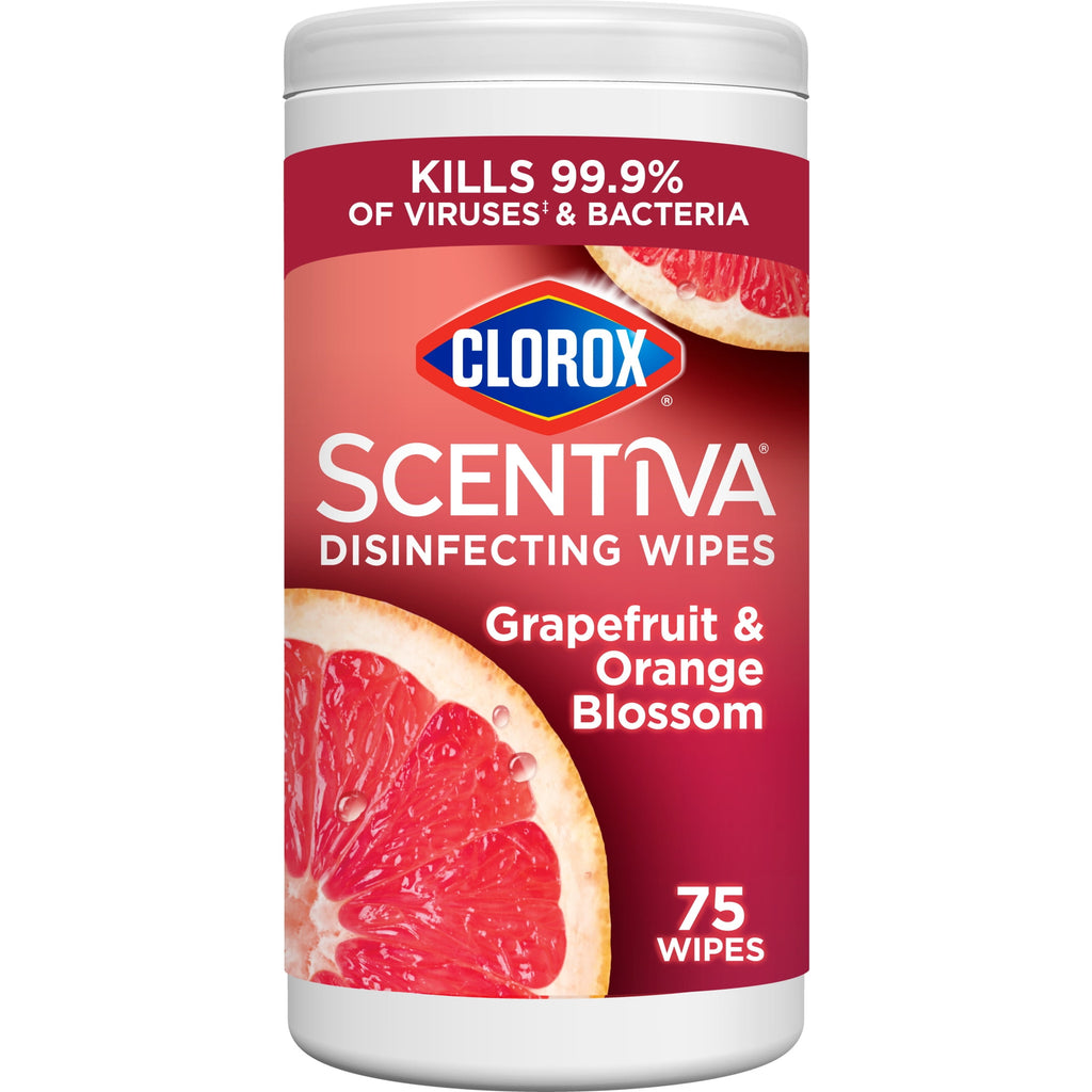 Clorox Scentiva Bleach-Free Cleaning Wipes - Grapefruit & Orange Blossom, 75 Count - 3-Pack