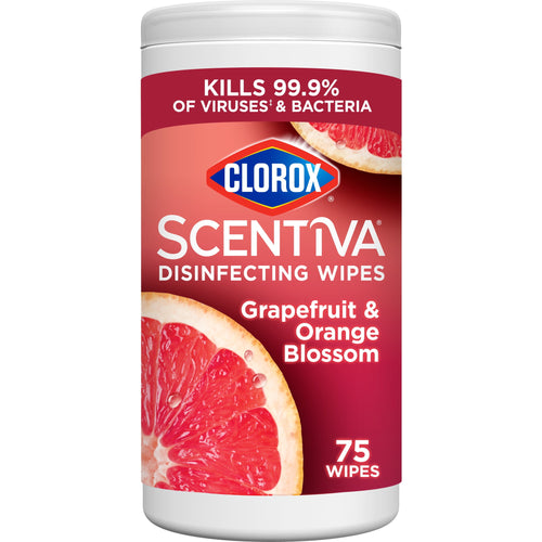 Clorox Scentiva Bleach-Free Cleaning Wipes - Grapefruit & Orange Blossom, 75 Count - 3-Pack