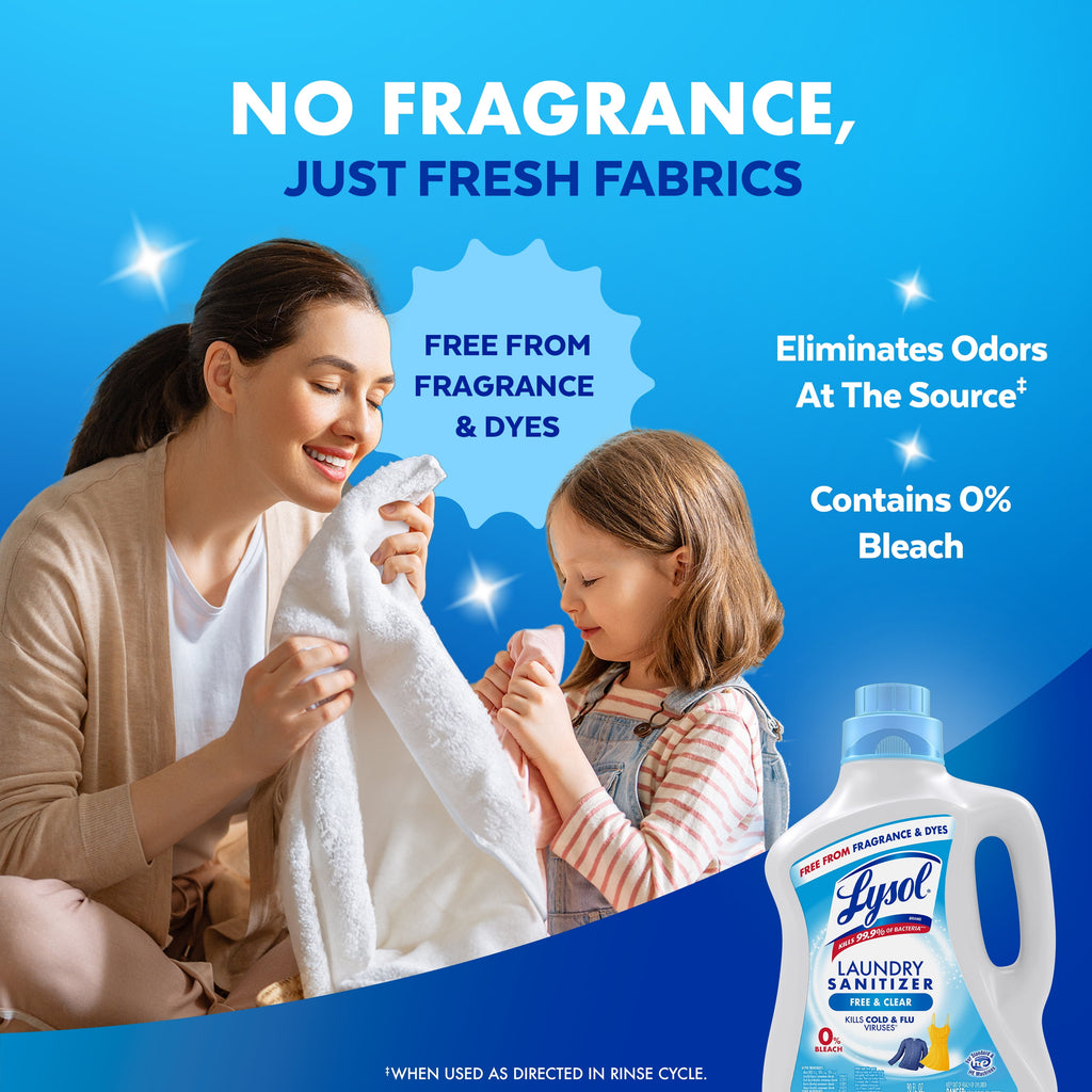 Lysol Laundry Sanitizer Additive Sanitizing Liquid for Clothes and Linens - Unscented, 90 oz