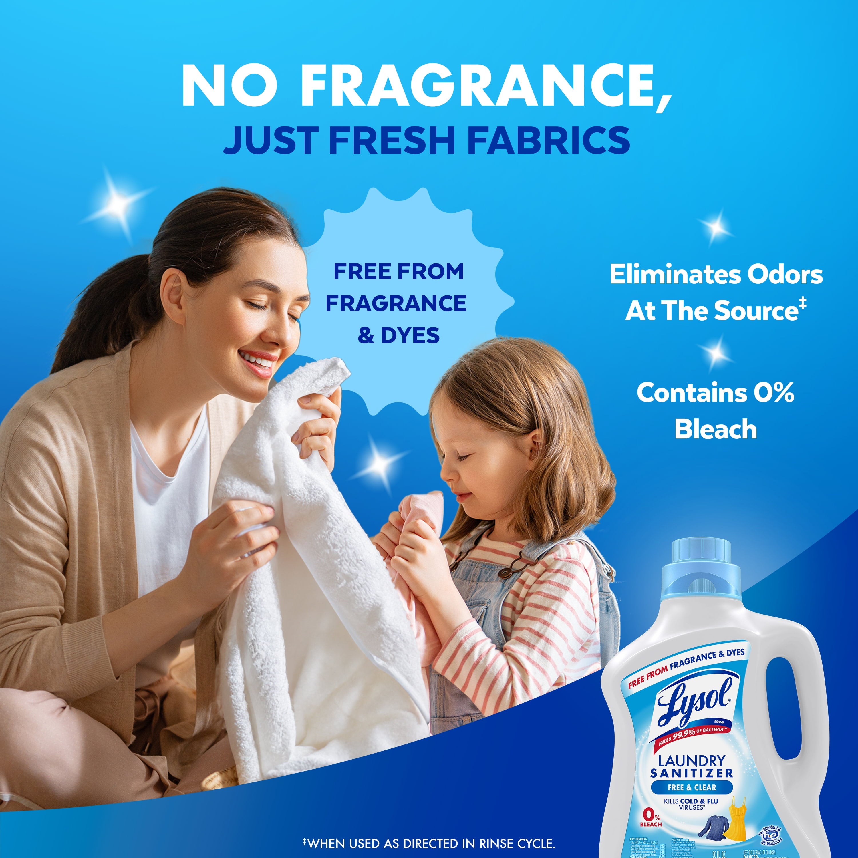 Lysol Laundry Sanitizer Additive Sanitizing Liquid for Clothes and Linens - Unscented, 90 oz