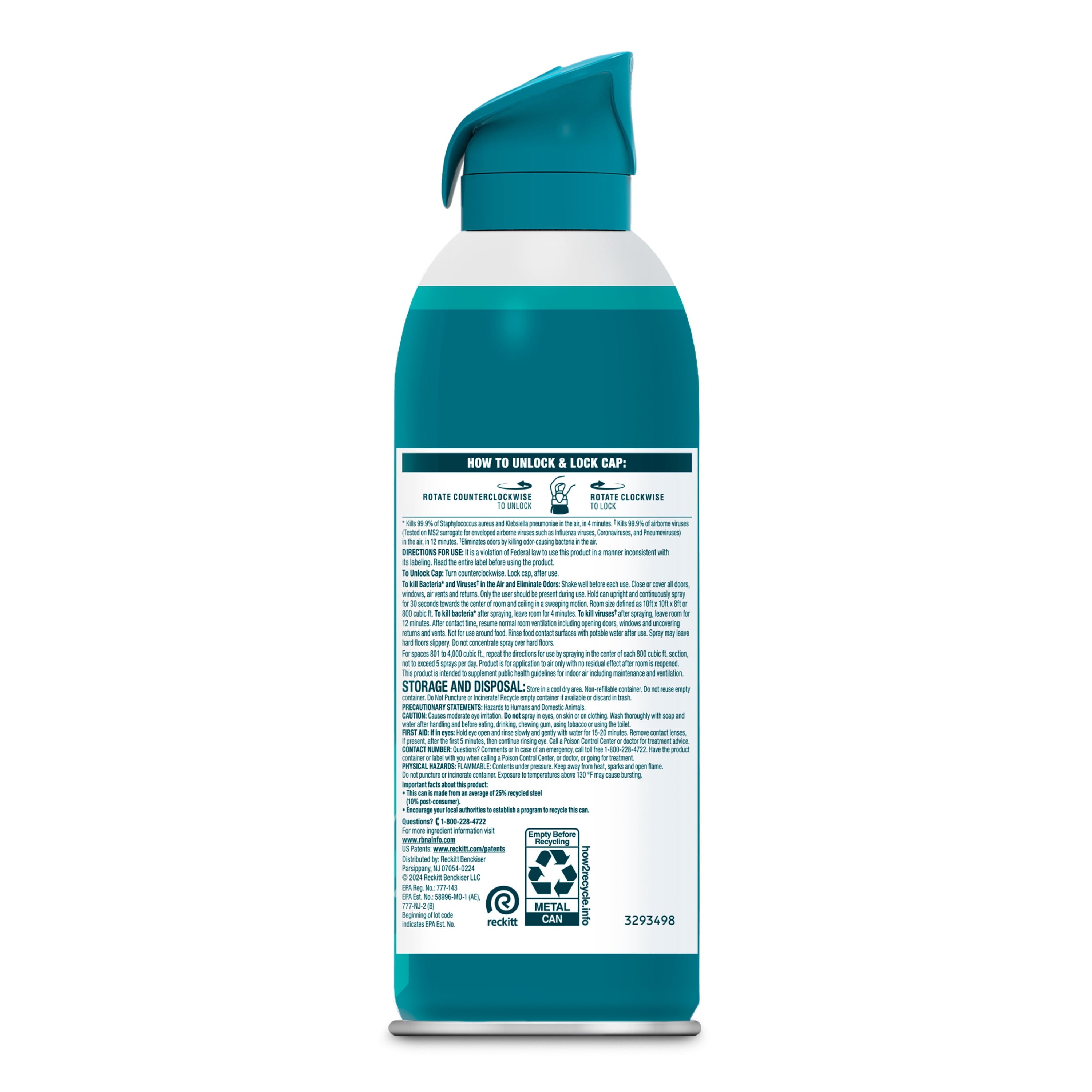 Lysol Air Sanitizer Spray - Air Sanitizer and Bacterial Odor Eliminating, Simple Fresh, 10 oz