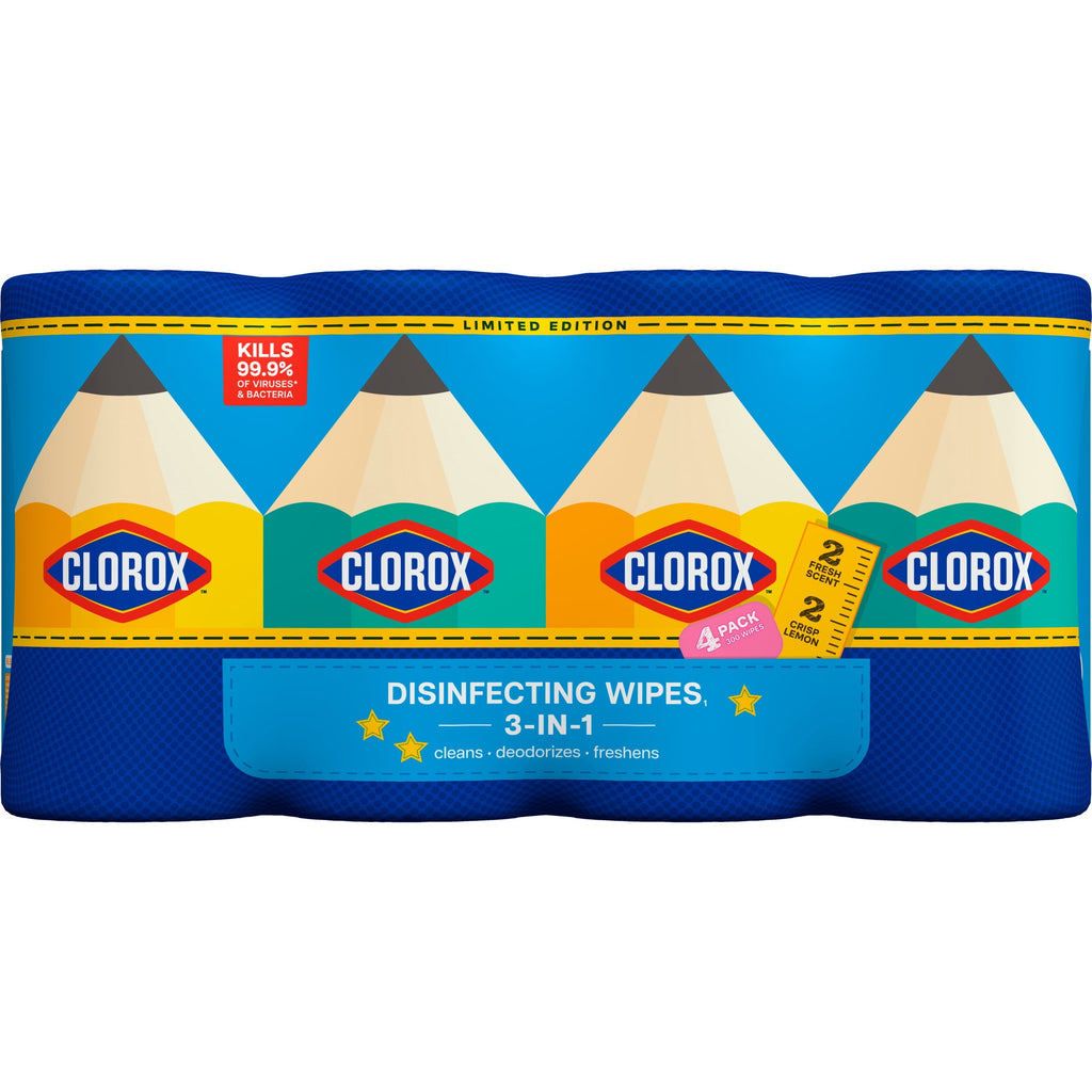 Clorox Disinfecting -Wipes Back to School Variety Pack - 75 Count Each, Pack of 4