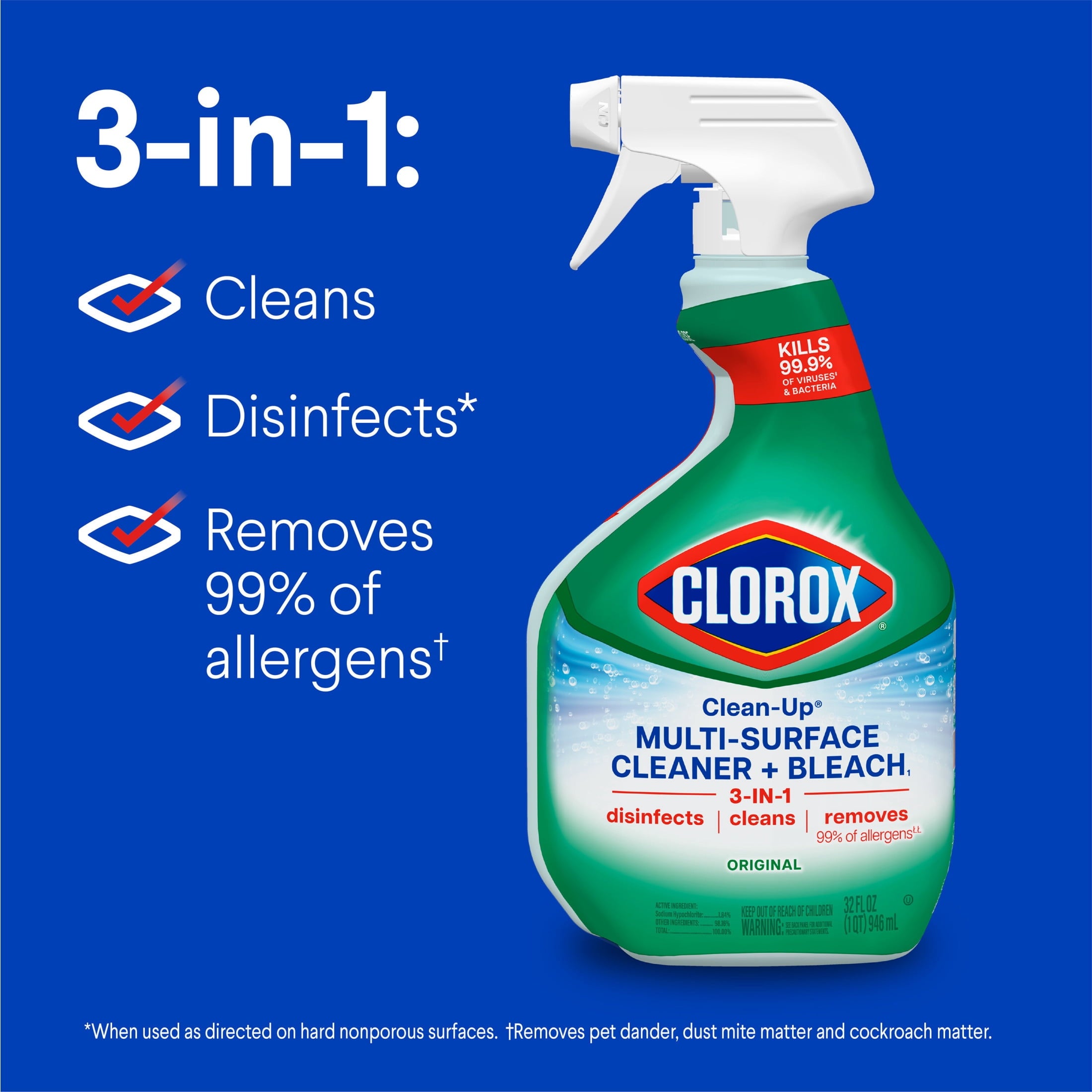 Clorox Clean-Up All-Purpose Cleaner Spray with Bleach - Spray Bottle, Original, 32 fl oz