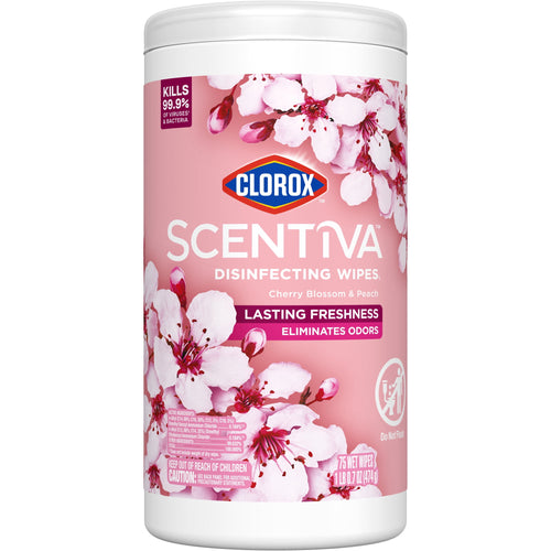 Clorox Scentiva Disinfecting Wipes - Cherry Blossom and Peach, 75 Count