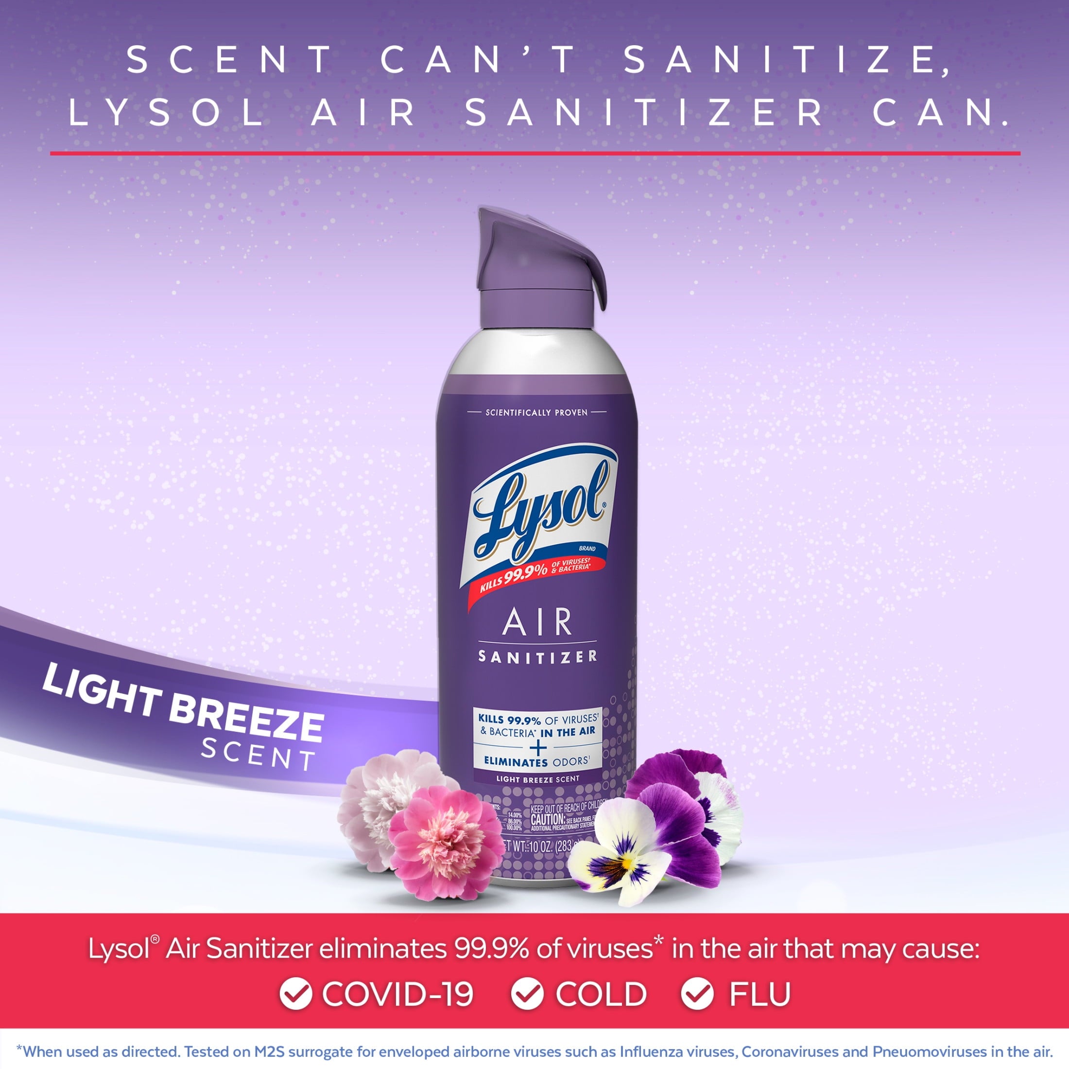 Lysol Air Sanitizer Spray - Air Sanitizer and Bacterial Odor Eliminating, Light Breeze Scent, 10 Fl. Oz - 6-Pack