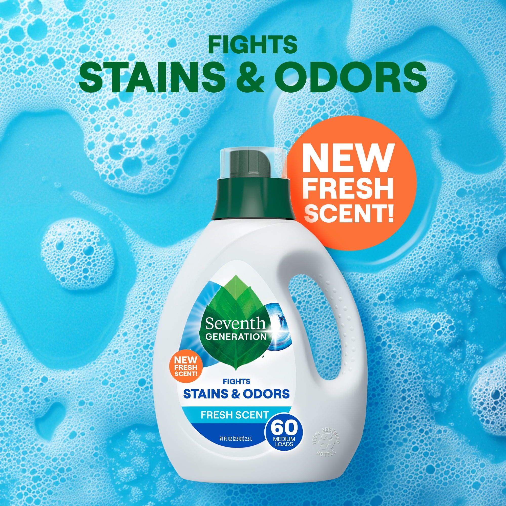 Seventh Generation Fresh Scent Liquid Laundry Detergent - 90 fl oz, 60 Loads