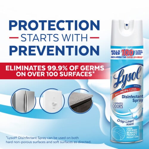 2X - Lysol Disinfectant Spray - Sanitizing Antibacterial Spray, Crisp Linen, 19 oz 19 oz