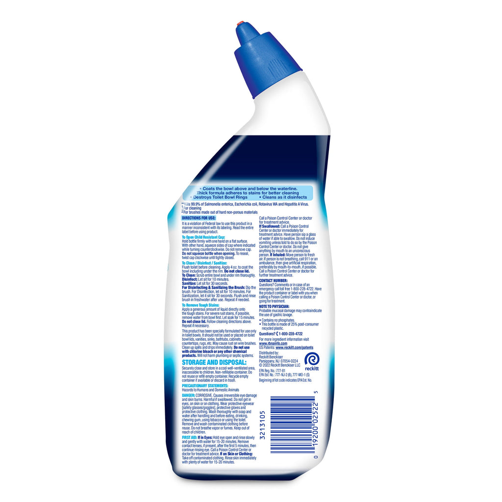 Lysol Toilet Bowl Cleaner Clinging Gel - Power, Disinfecting Bathroom Cleaner and Toilet Bowl Stain Remover, 24 oz (2 Pack)