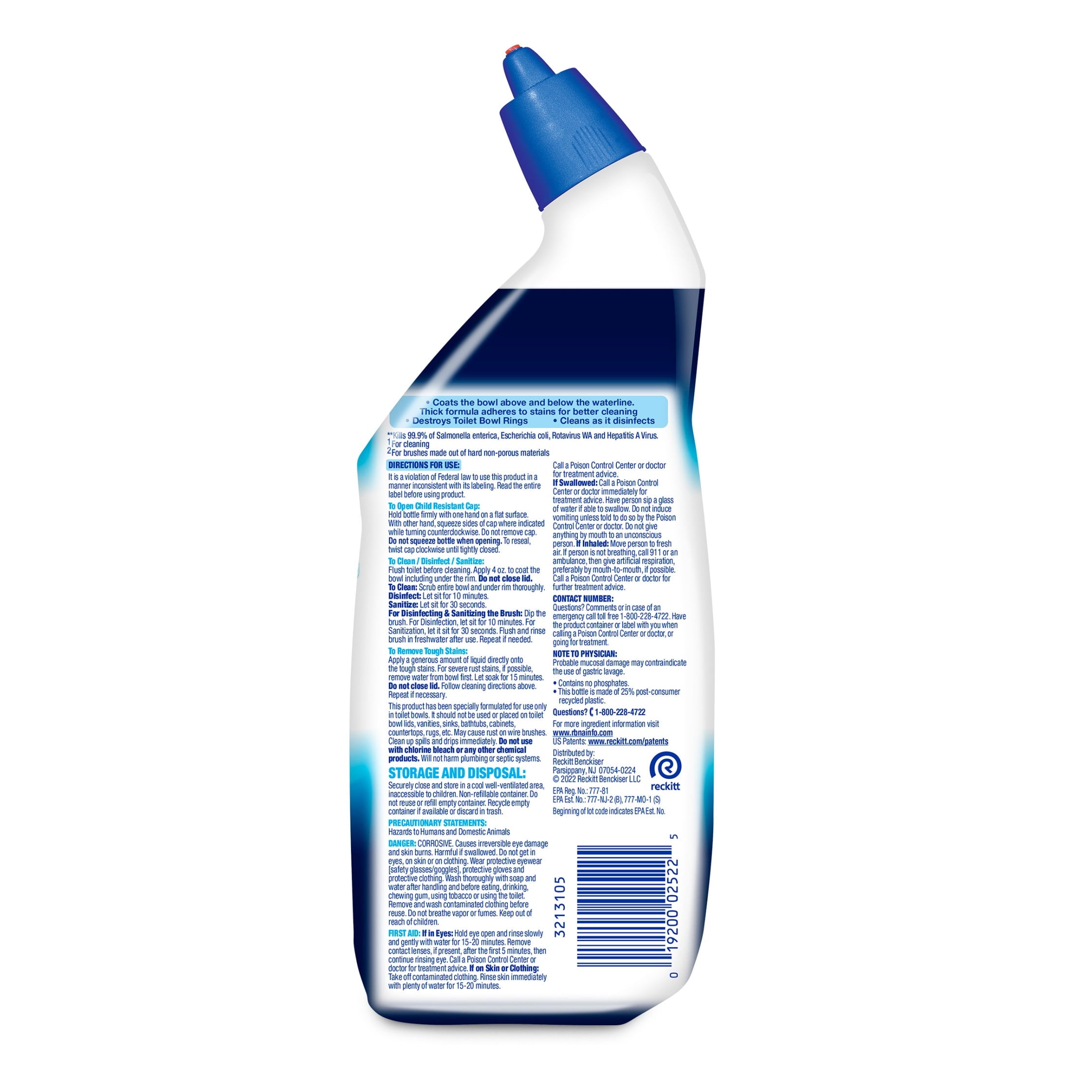 Lysol Toilet Bowl Cleaner Clinging Gel - Power, Disinfecting Bathroom Cleaner and Toilet Bowl Stain Remover, 24 oz (2 Pack)