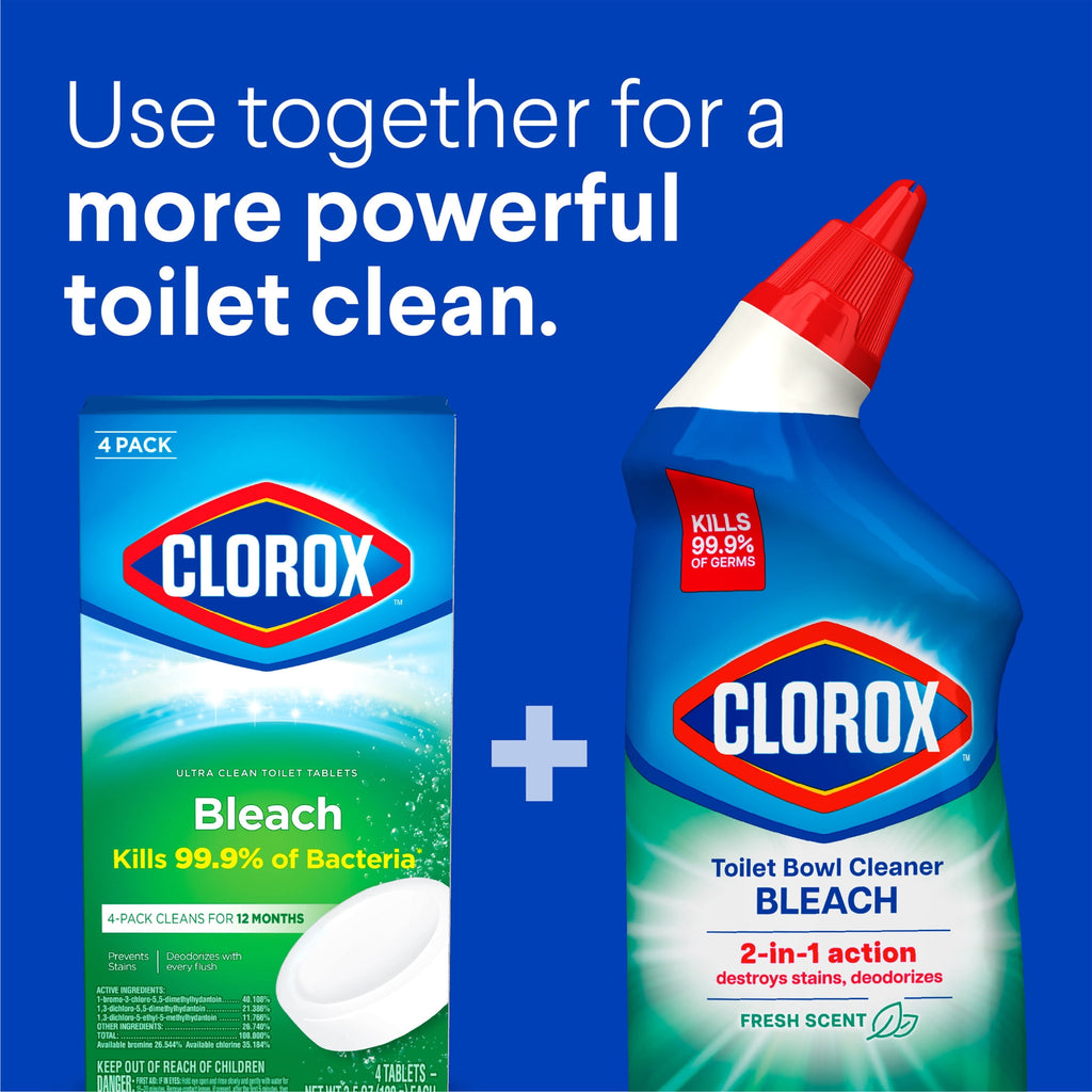 Clorox Bleach Automatic Toilet Bowl Cleaner Tablets - 4 Pack