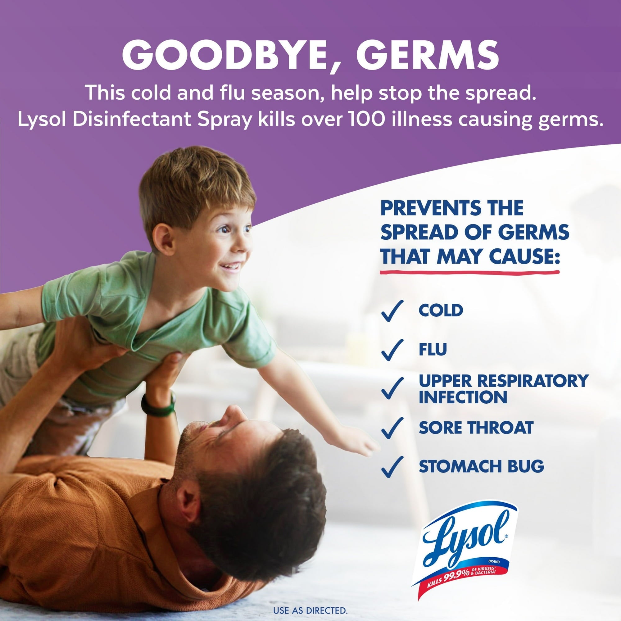 Lysol Disinfectant Spray - Sanitizing and Antibacterial Spray, Lavender & Cotton Blossom, 19 oz