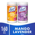Lysol Disinfecting Wipes - All-Purpose Cleaner, Multi Surface Antibacterial Cleaning Wipes, Cleaning Supplies, Lavender + Mango Scents, 80 Count Each (Pack of 2) - 3-Pack