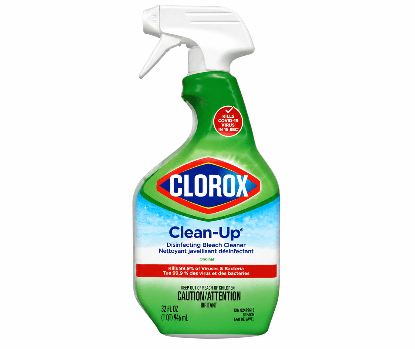 Clorox Clean-Up Disinfecting Bleach Cleaner Spray - Value Size with Bleach, Original, 32 fl oz, (2 Pack)