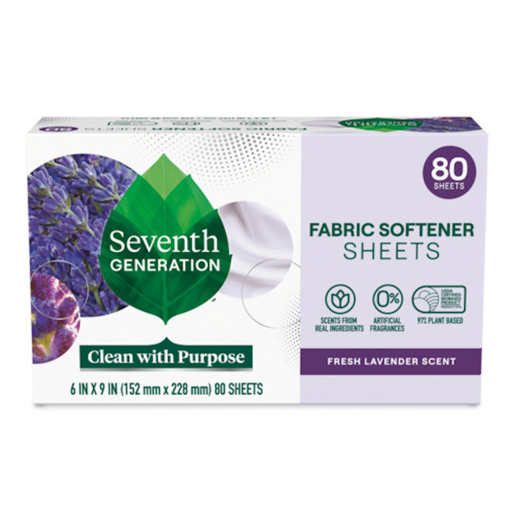 Seventh Generation Fabric Softener Dryer Sheets - Fresh Lavender, 80 Count
