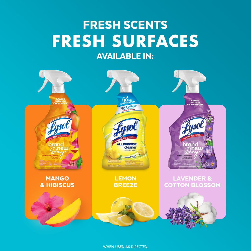 Lysol® All-Purpose Cleaner - Sanitizing and Disinfecting Spray, to Clean and Deodorize, Coconut & Sea Minerals Scent, 32 fl oz